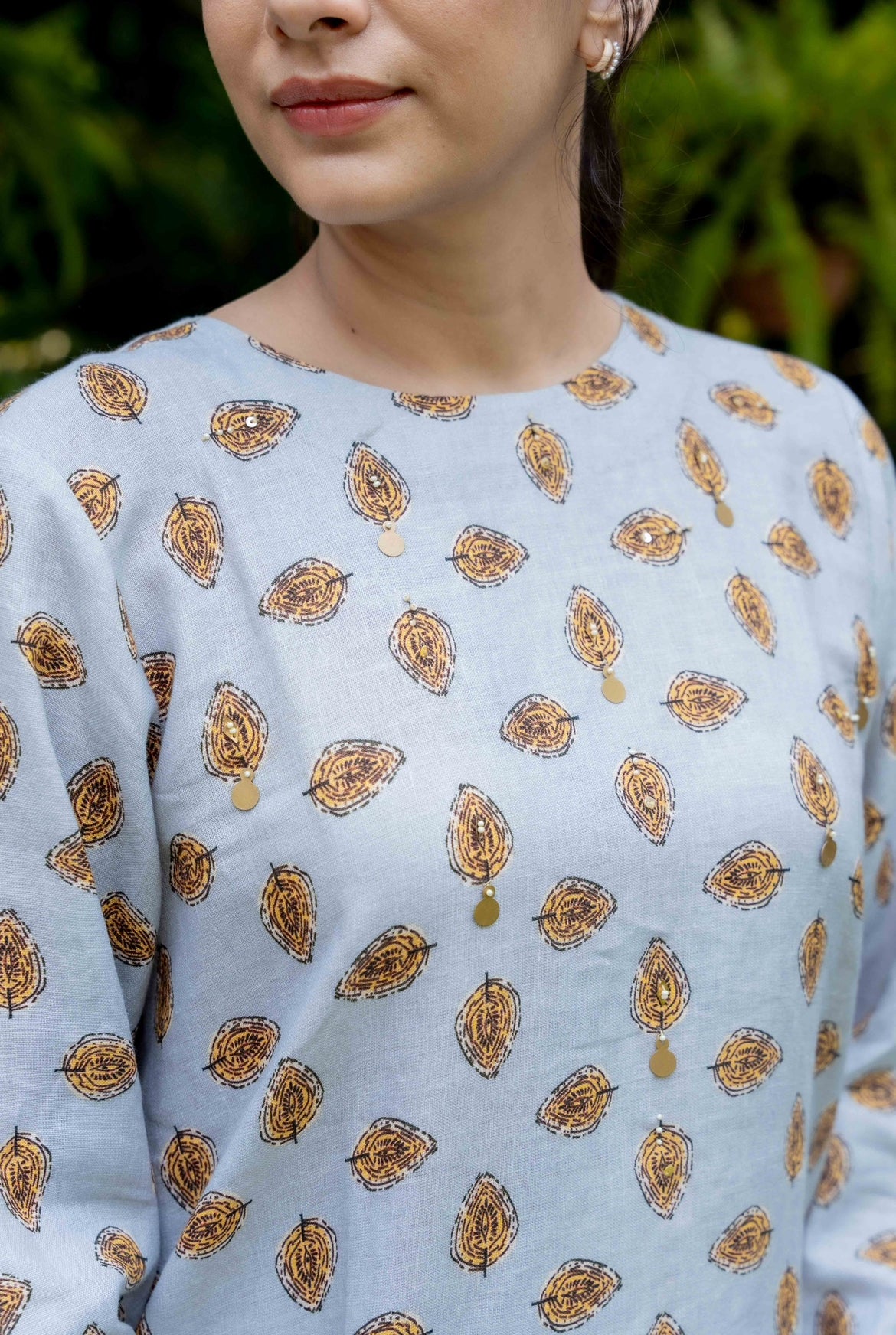 SEAL GREY PRINTED LINEN PAIR