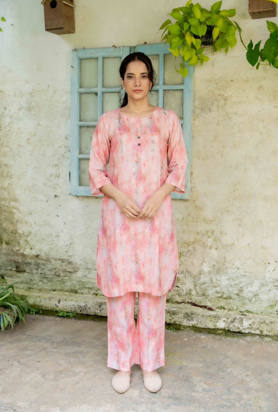 SHIBORI PINK LINEN PAIR