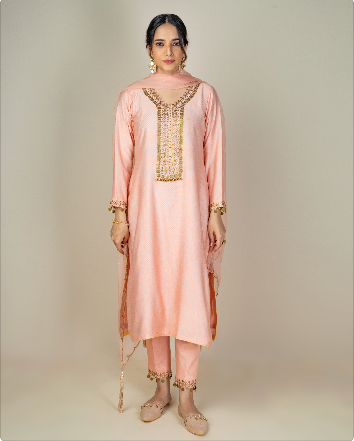 Pastel Pink Chanderi Silk Suit - Siara Women