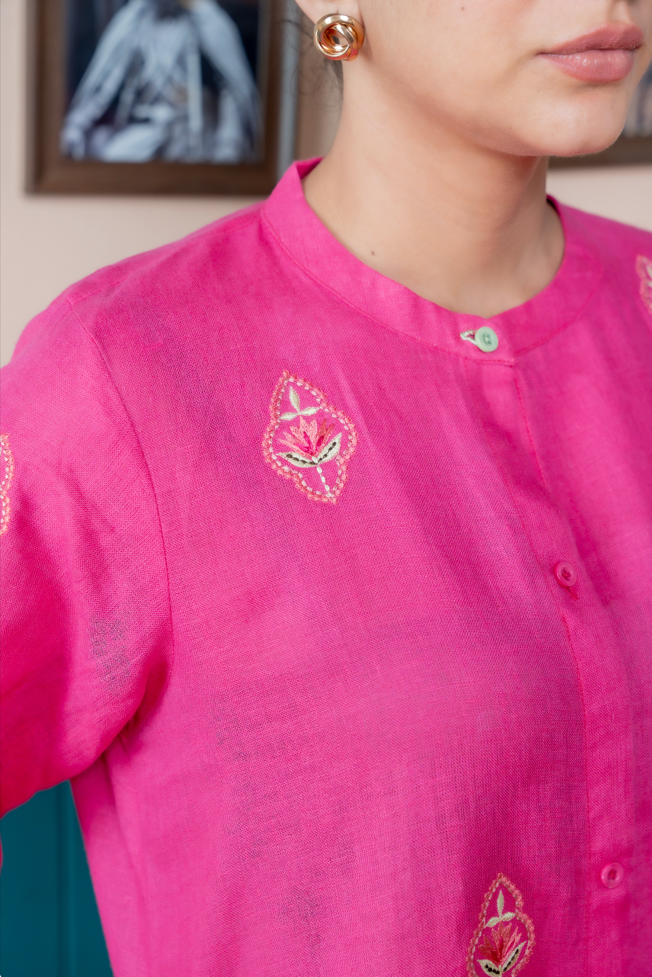 Magenta Pink Linen Pair