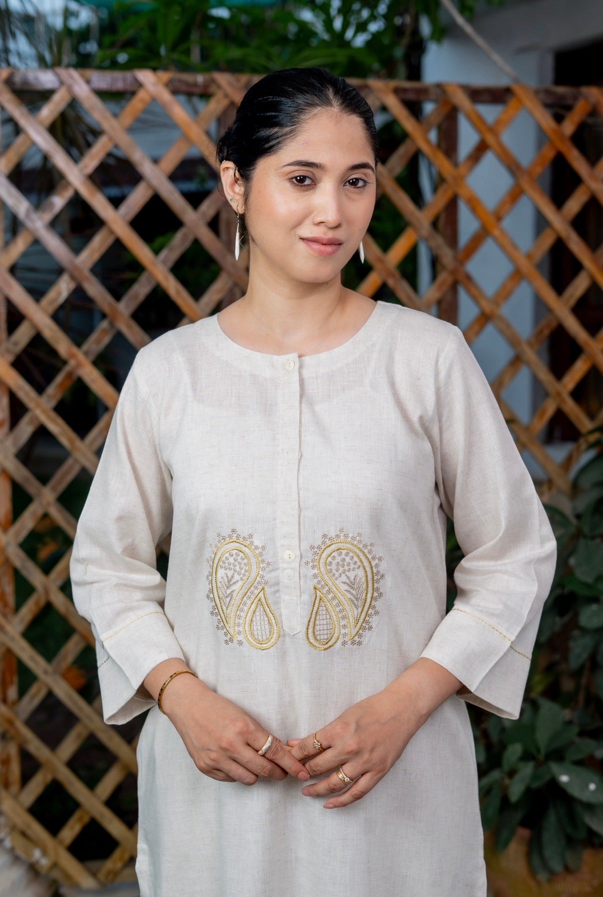 Bone Cream Kurta Set