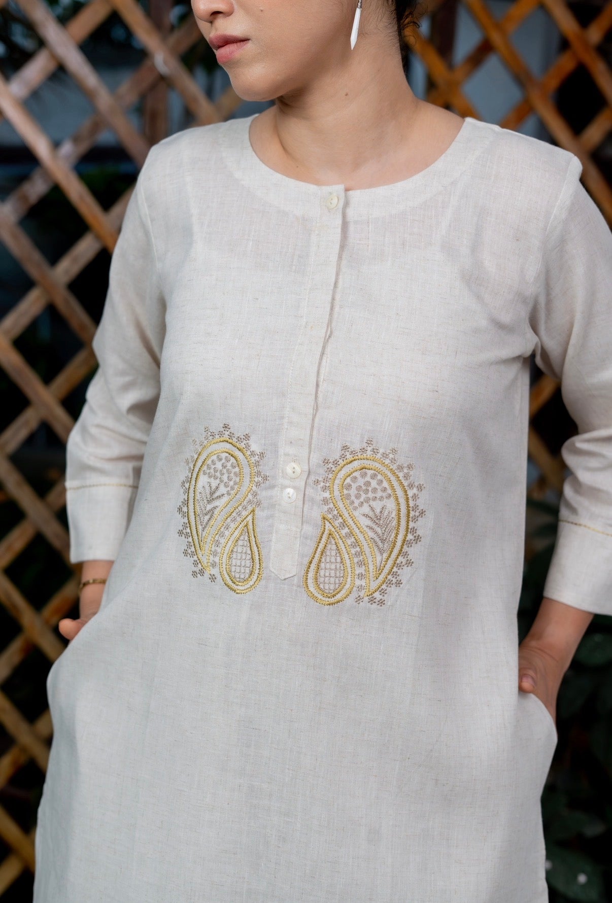 Bone Cream Kurta Set