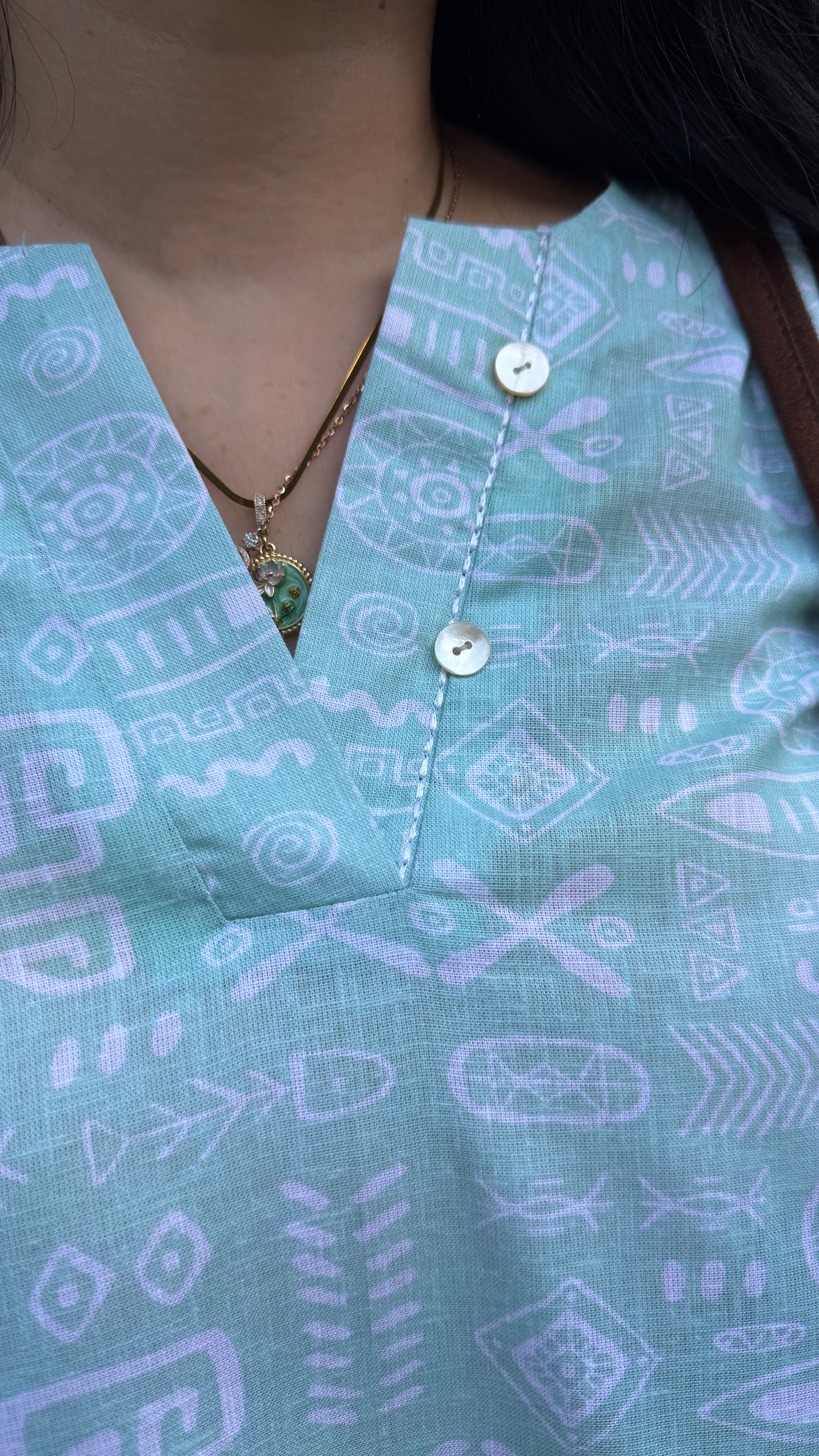 Emerald Green-White Pair