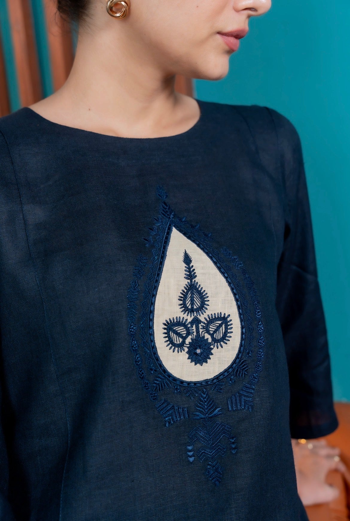 Midnight Blue Linen Pair