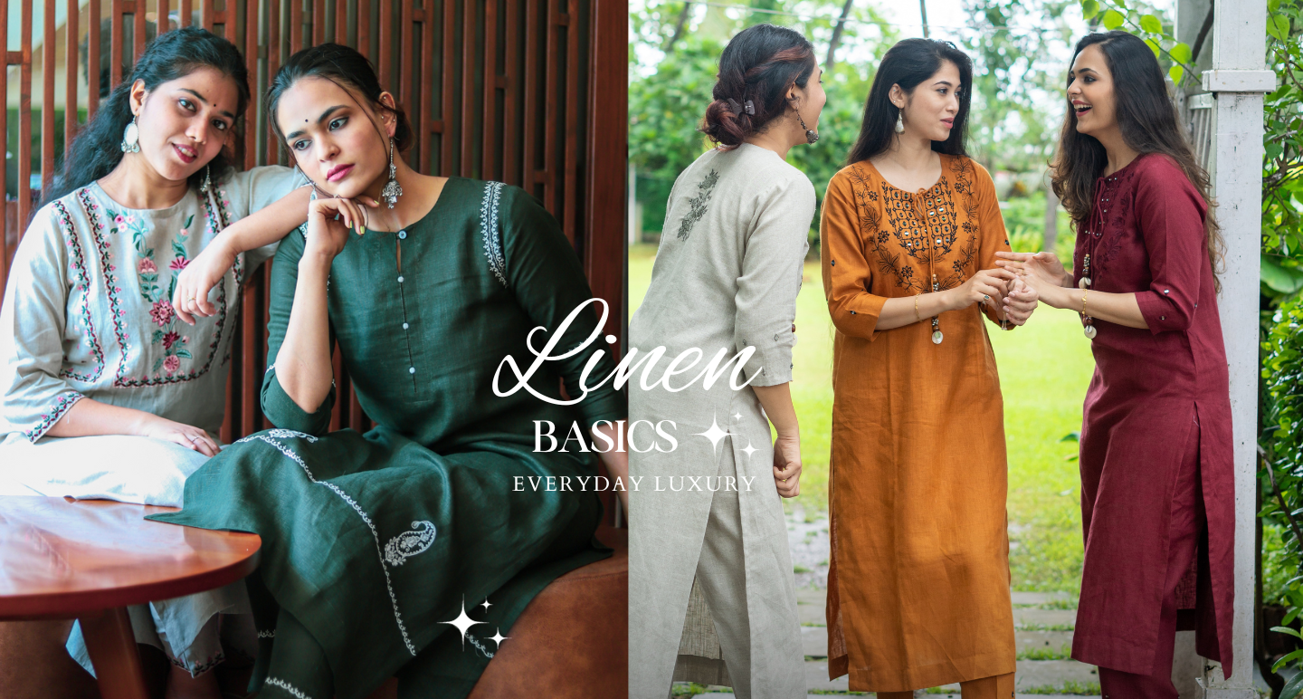 Ethnic Kurtis |Buy online Indian Linen Kurtis for Women