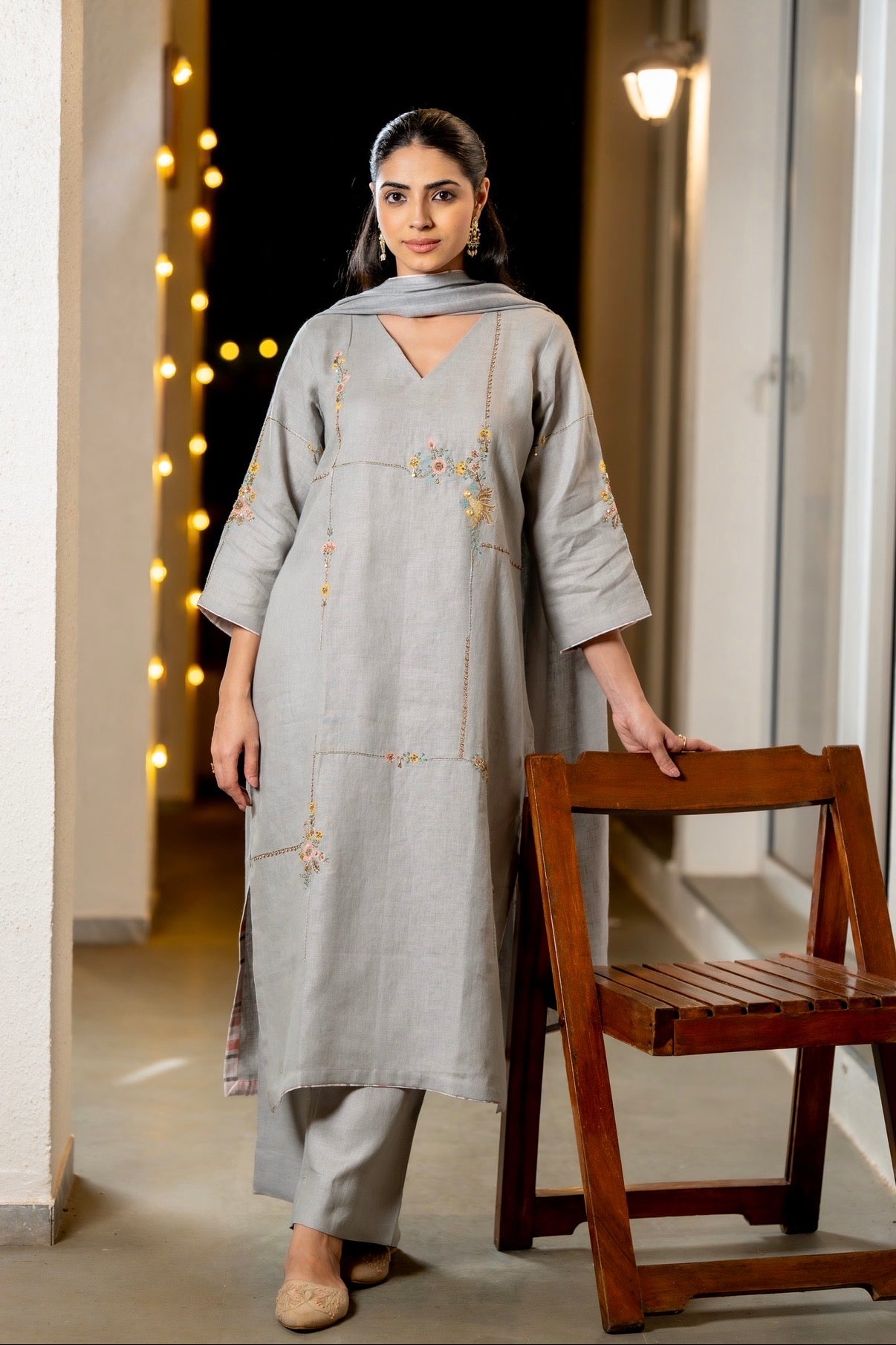Platinum Grey Linen Set