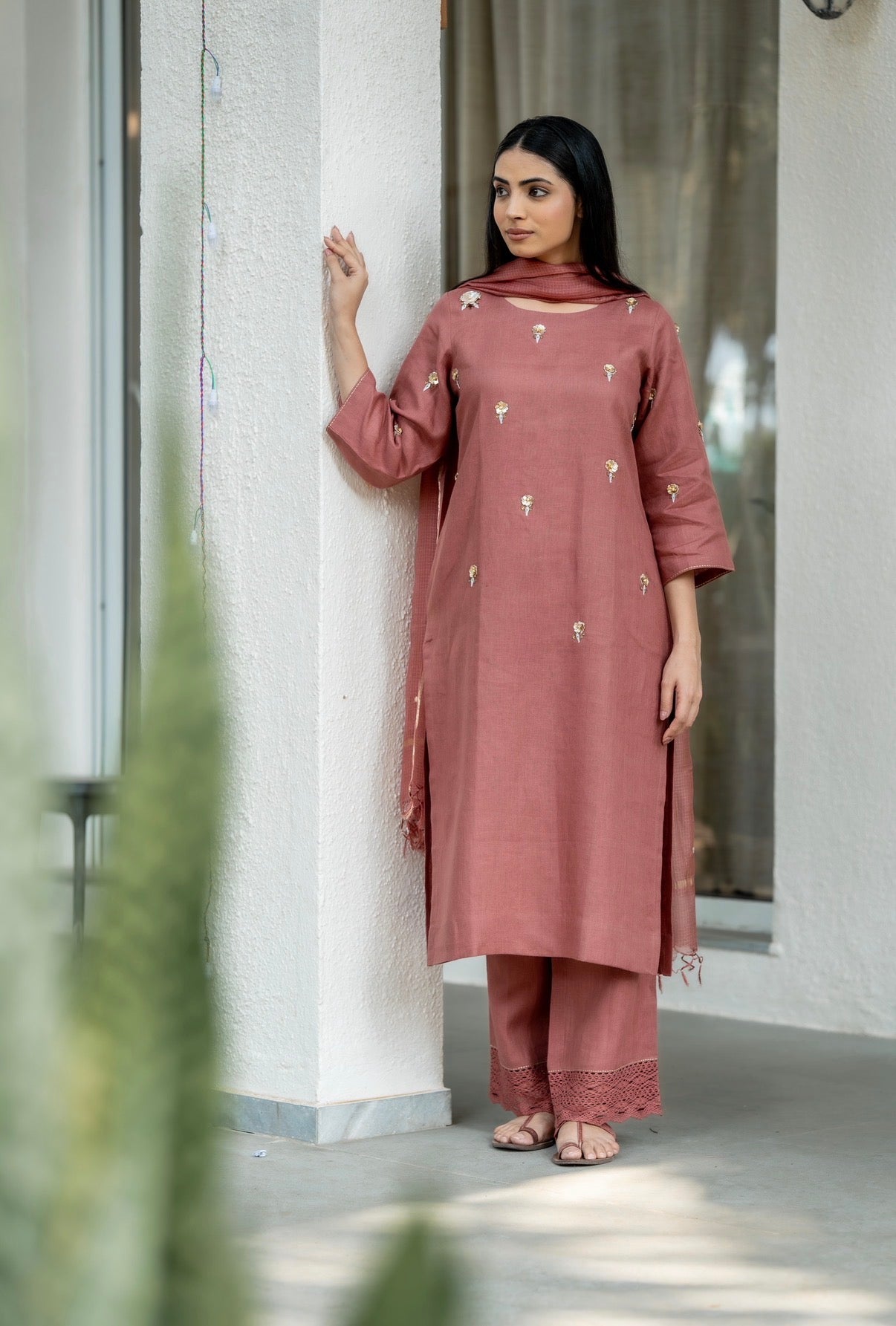 Rose Mauve Linen Set