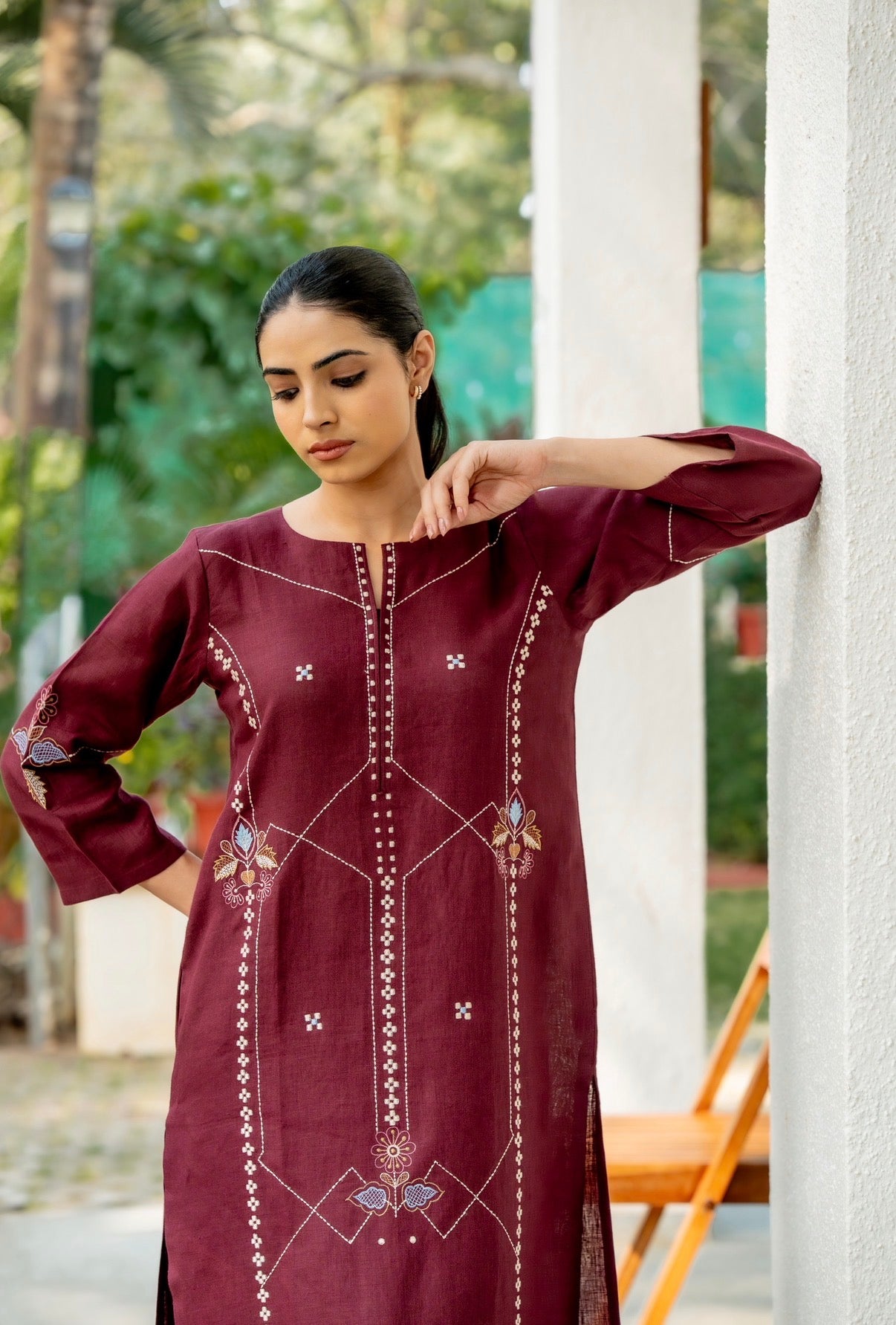 Deep Wine Linen Pair