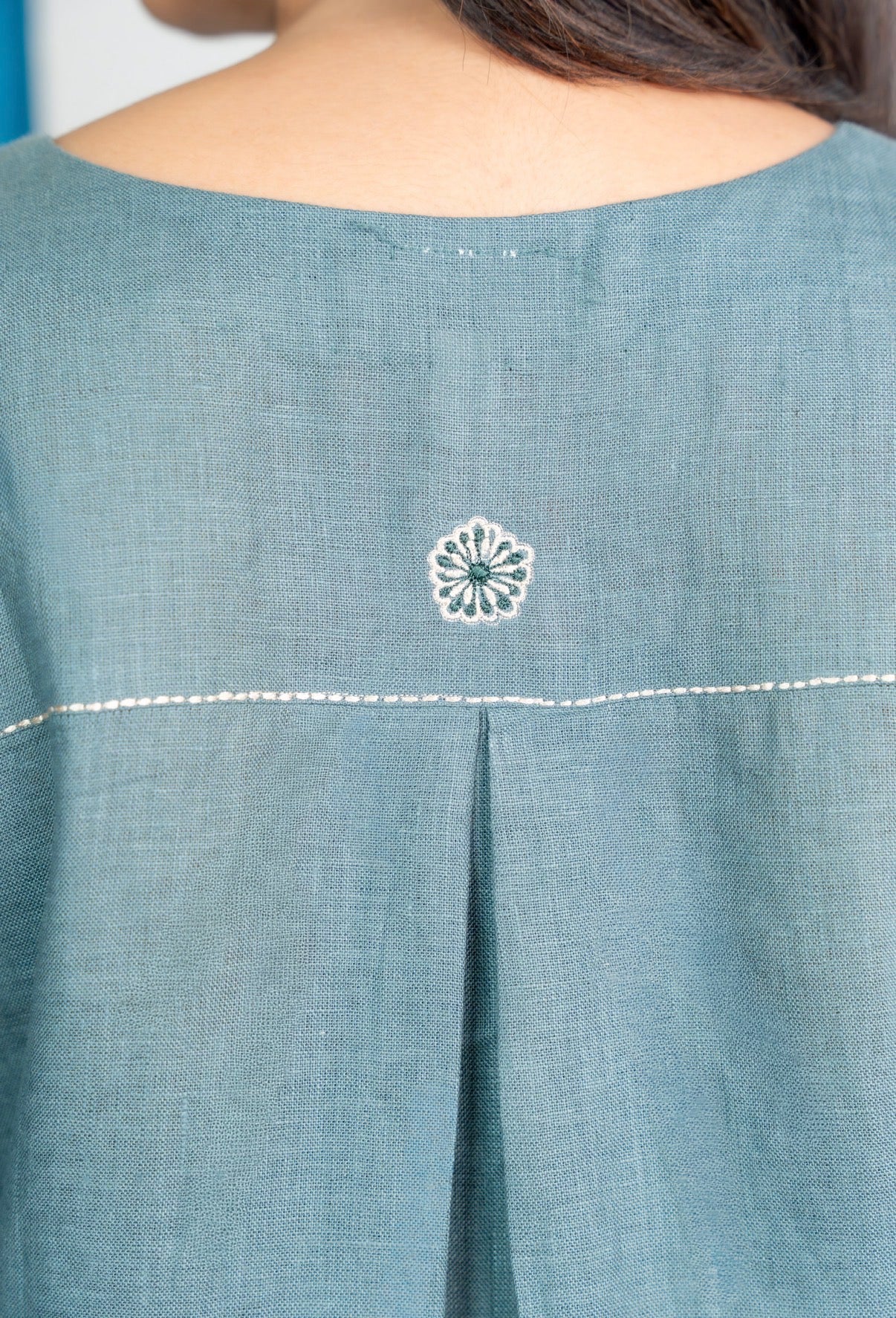 Tiffany Blue-Ivory Linen Pair