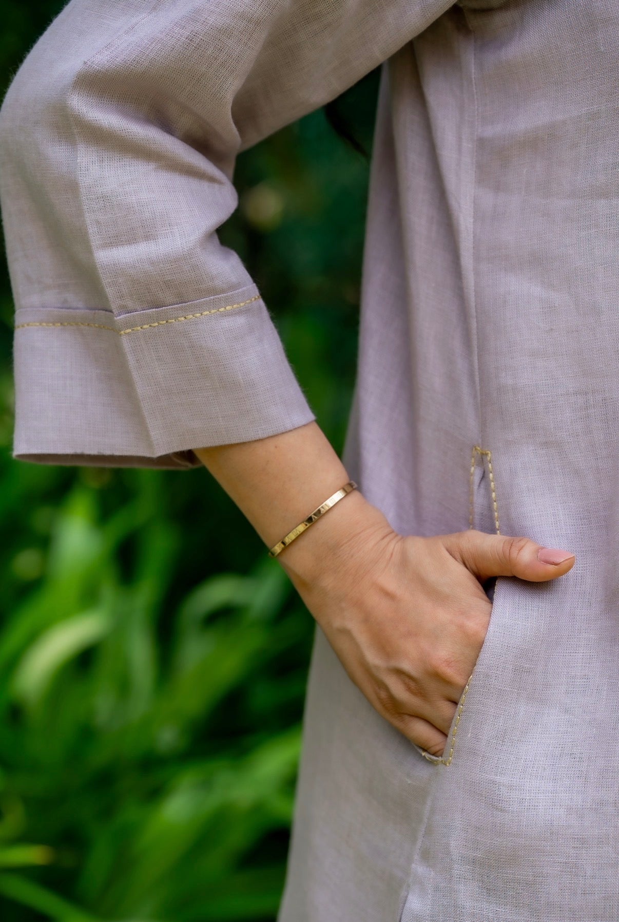 Purple Pocket Linen Pair