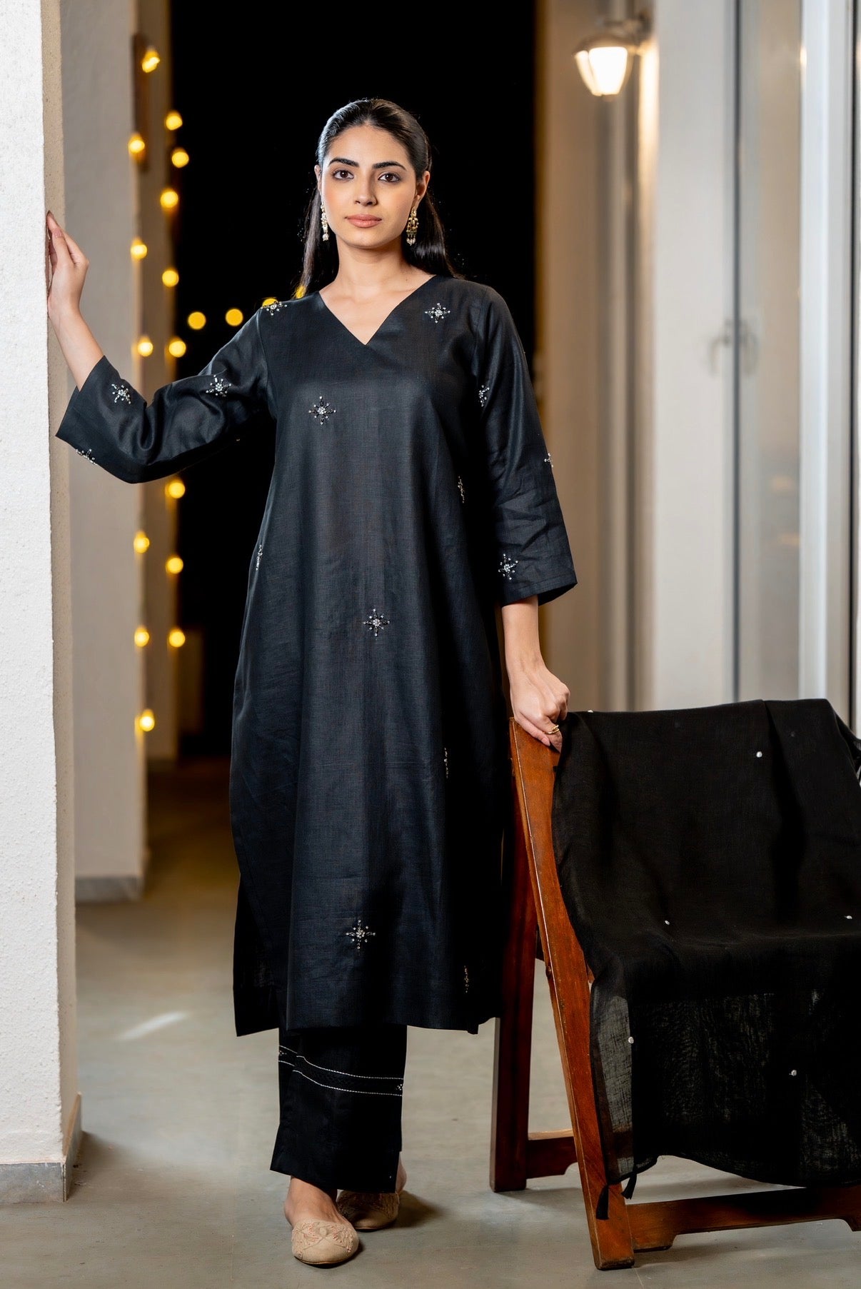 Classic Black Linen Set