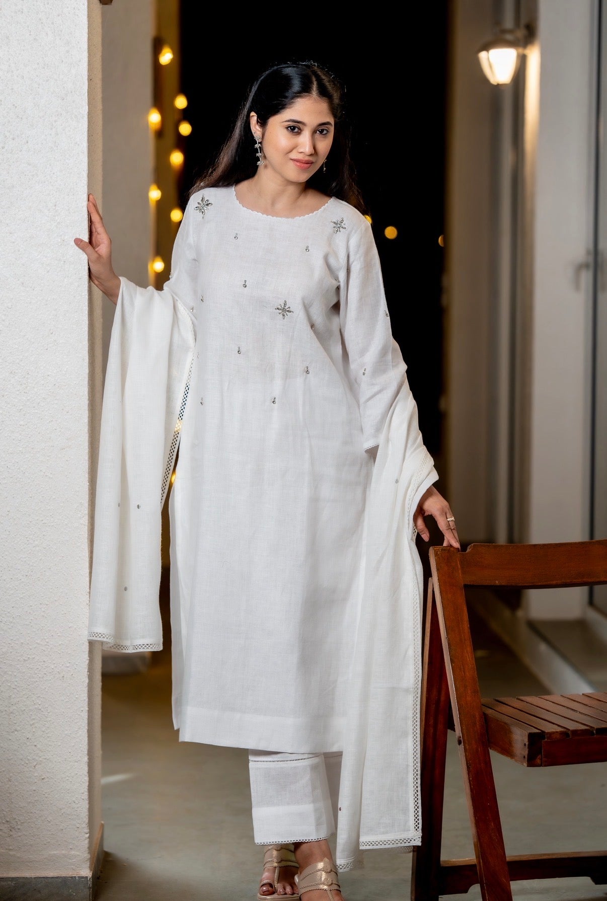 Coconut White Linen Set