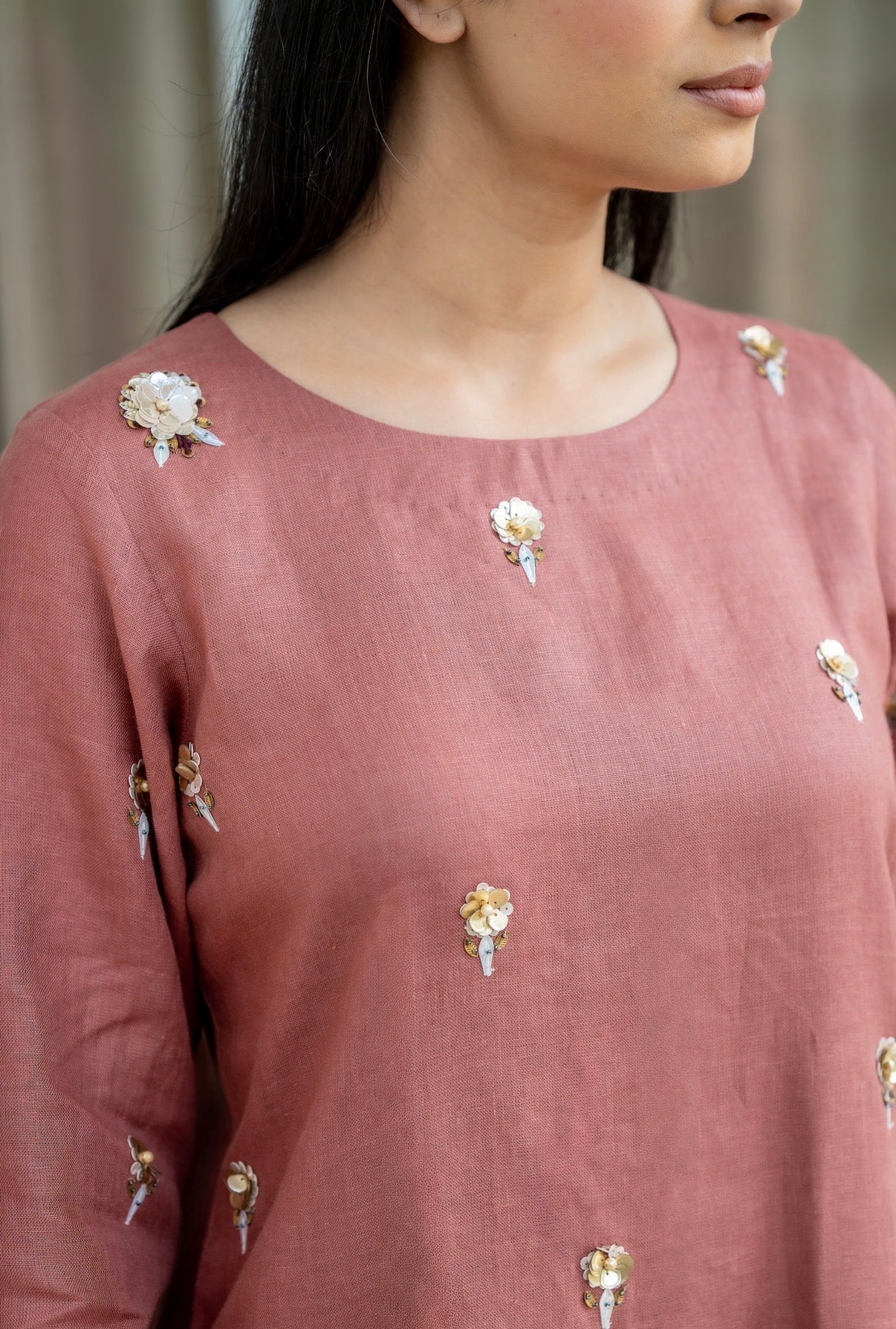 Rose Mauve Linen Set