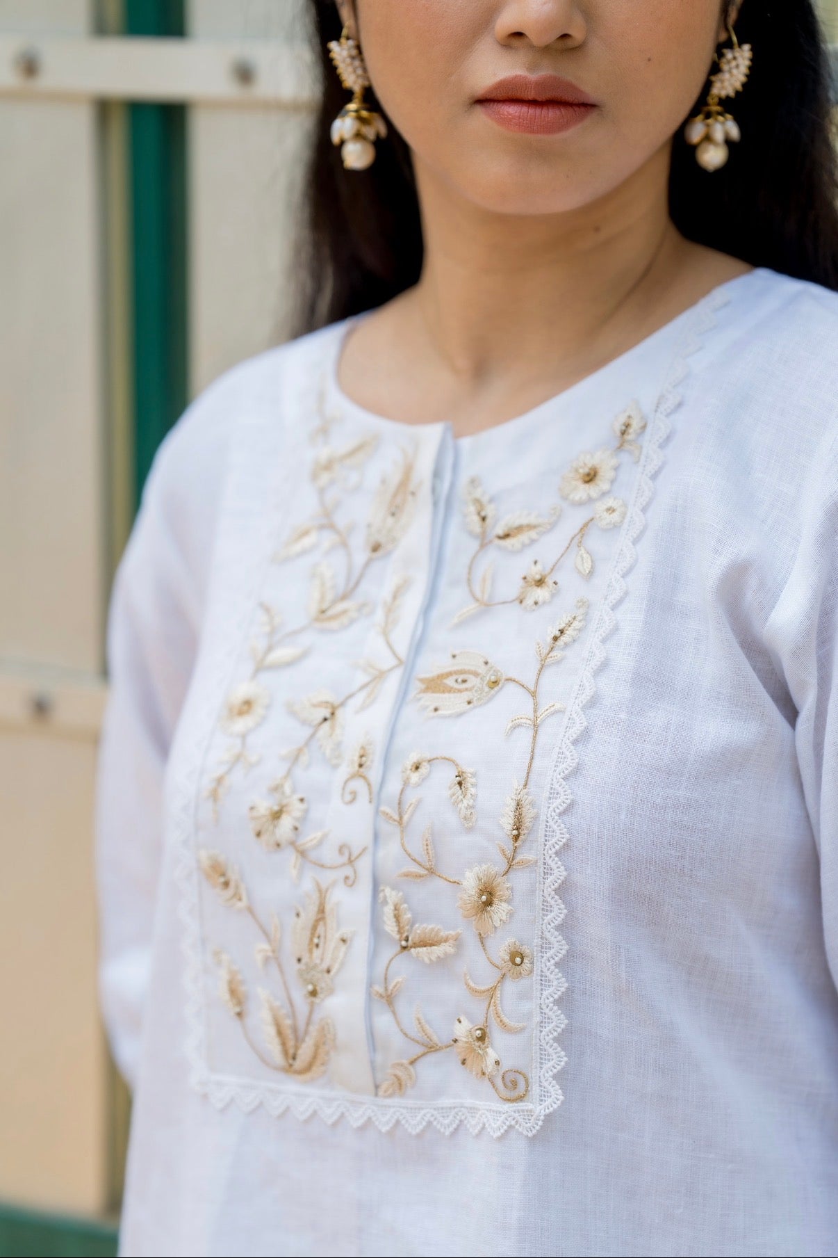 Pearl White Linen Set