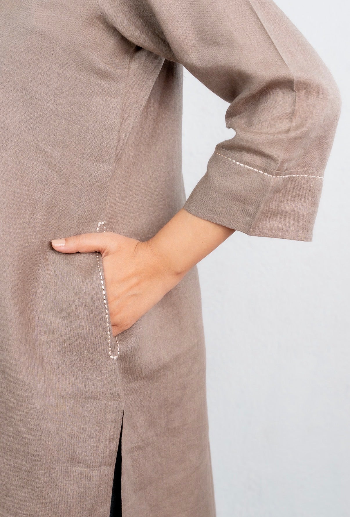 Taupe-Green Linen Pair