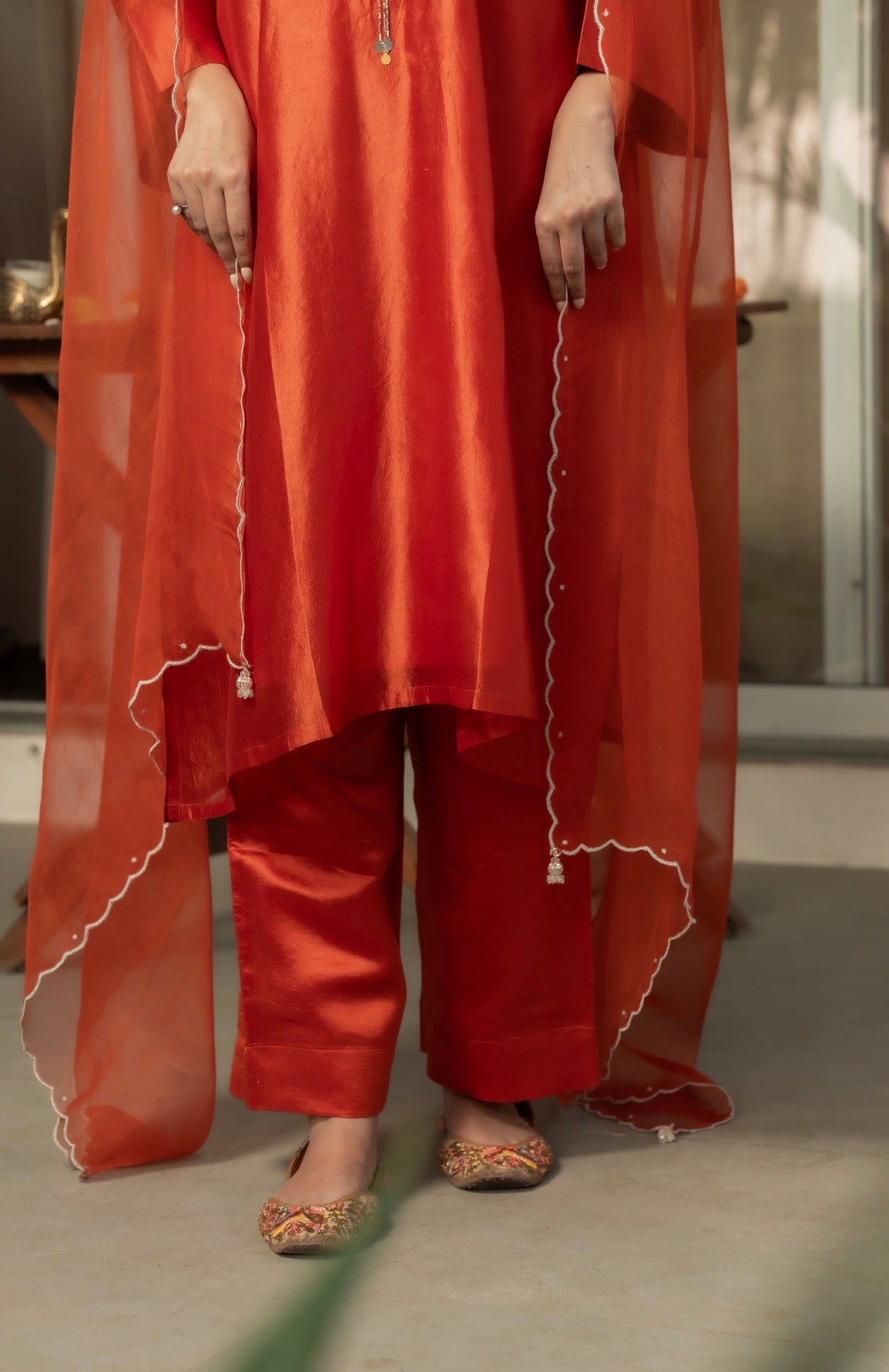 Tan Coral Kora Silk Set