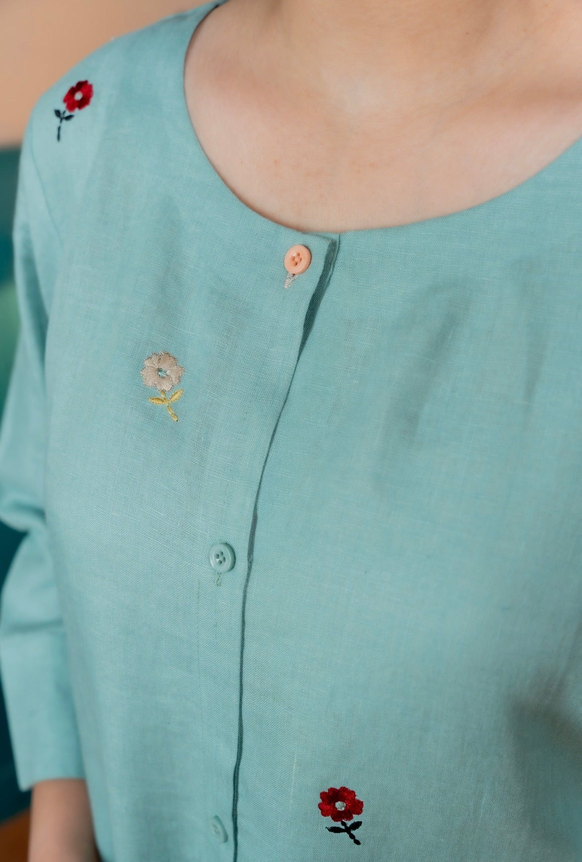 Blue-Green Linen Pair