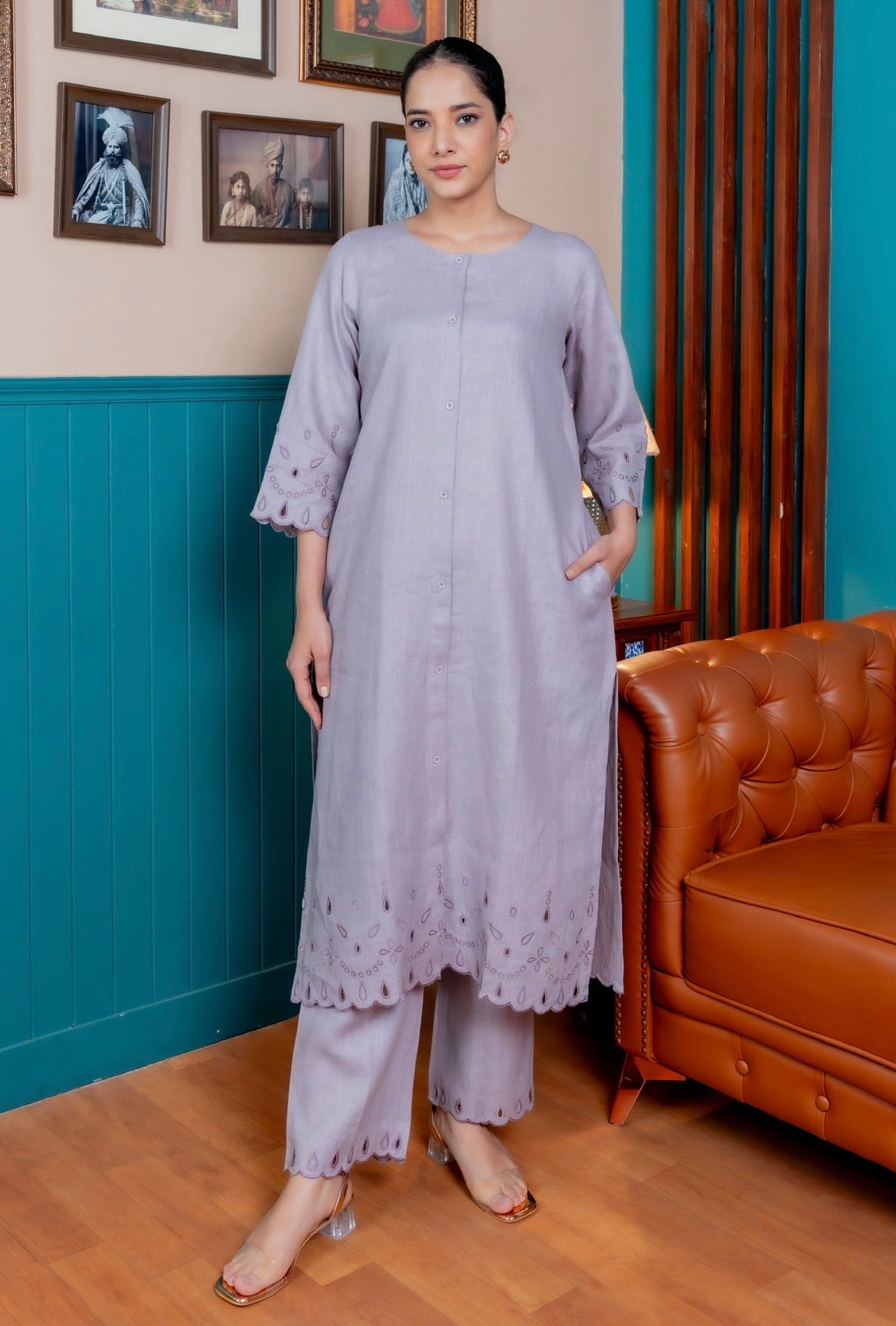 Heather Lilac Linen Pair