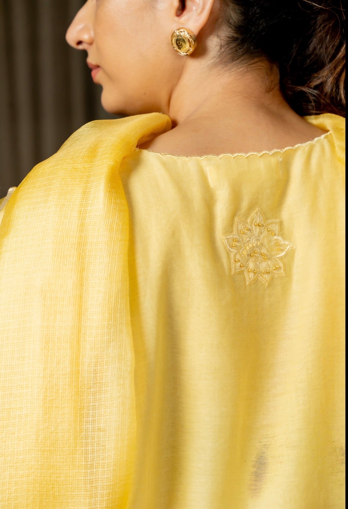 Sunflower Mul Chanderi Silk Set