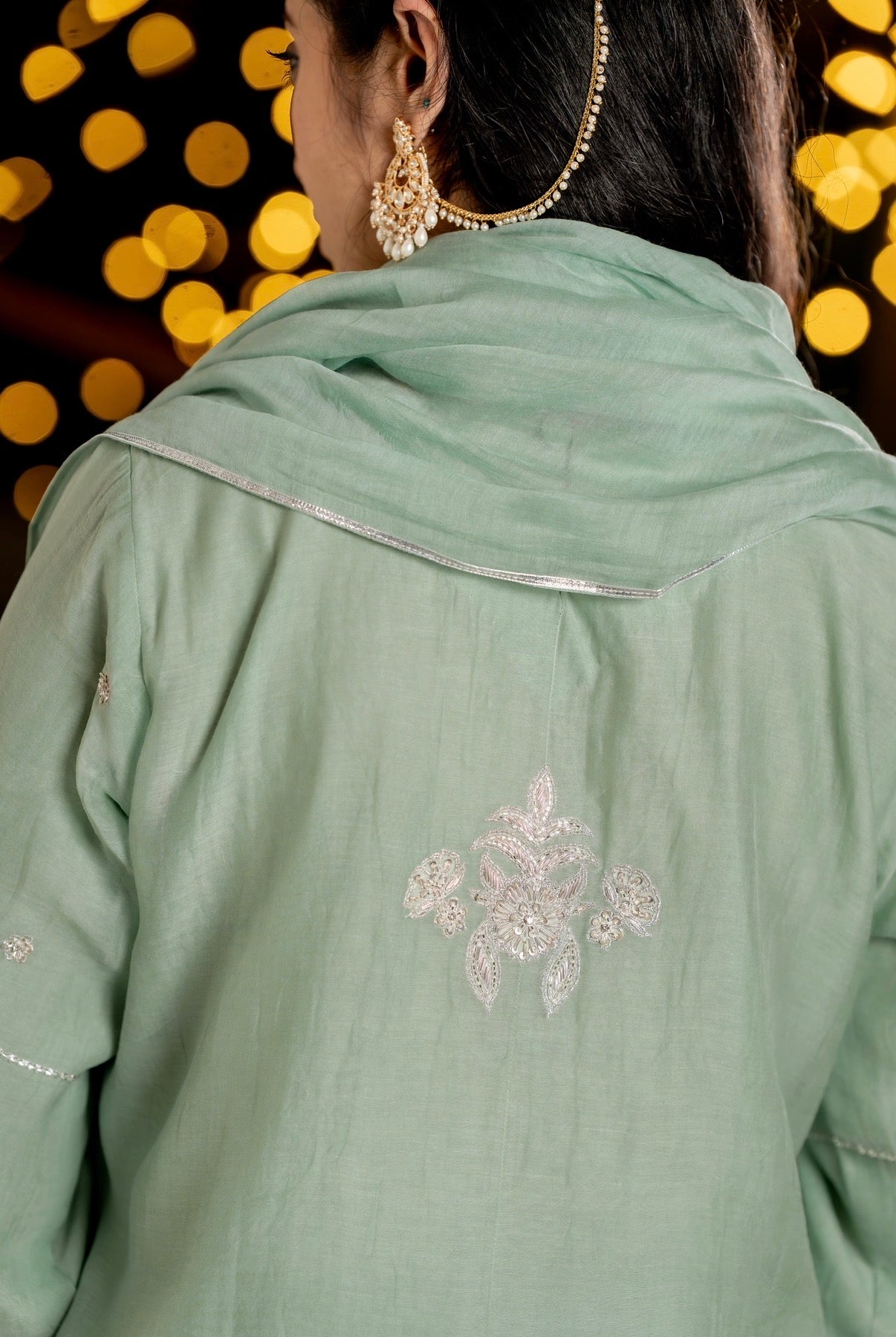 Pale Green Chanderi Silk Set