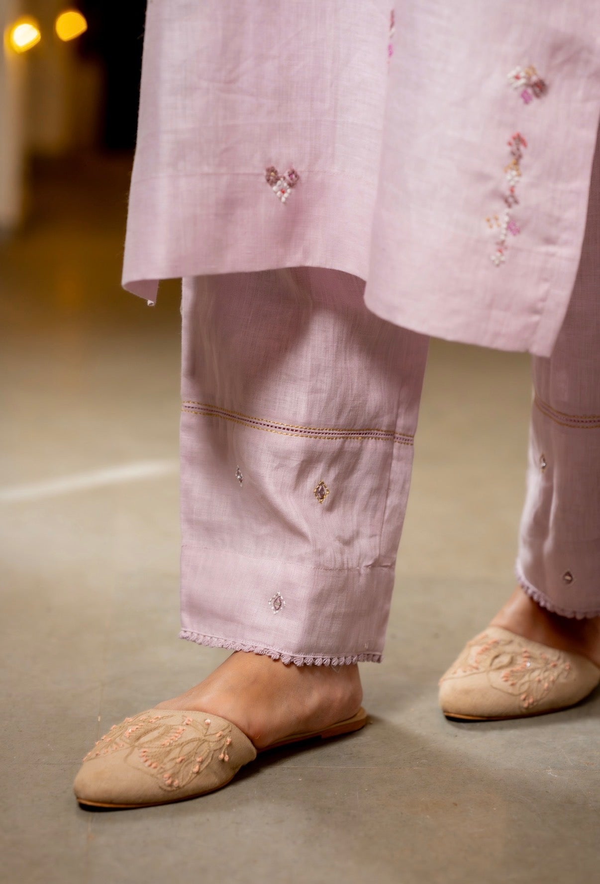 Glossy Lilac Linen Set