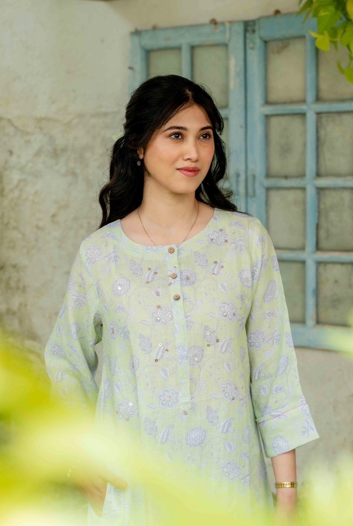 Seaform Green Linen Pair