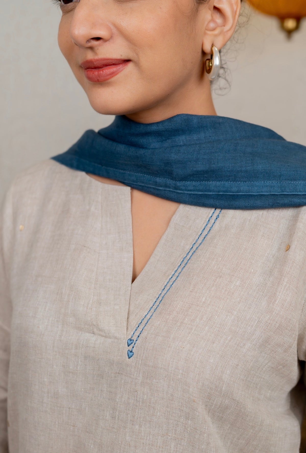 Natural Indigo Linen Set