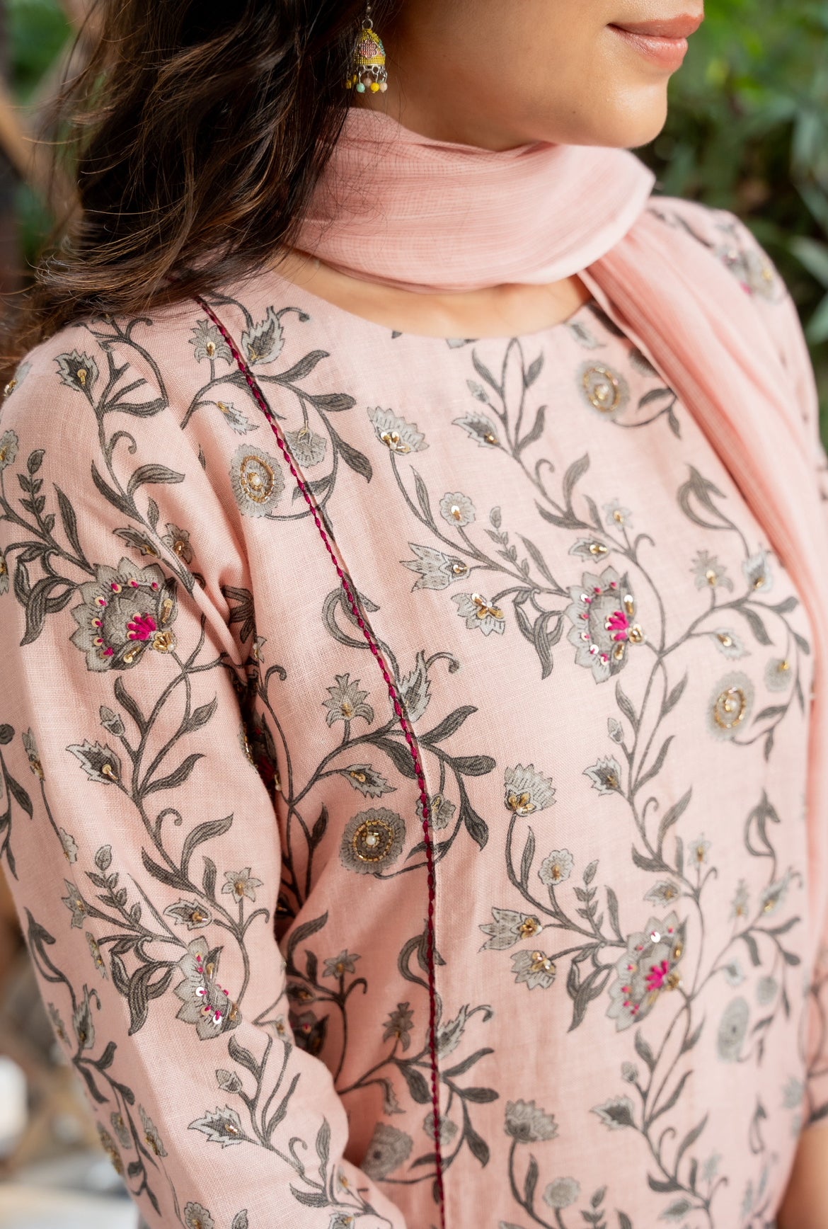 PINK ROSE LINEN SET