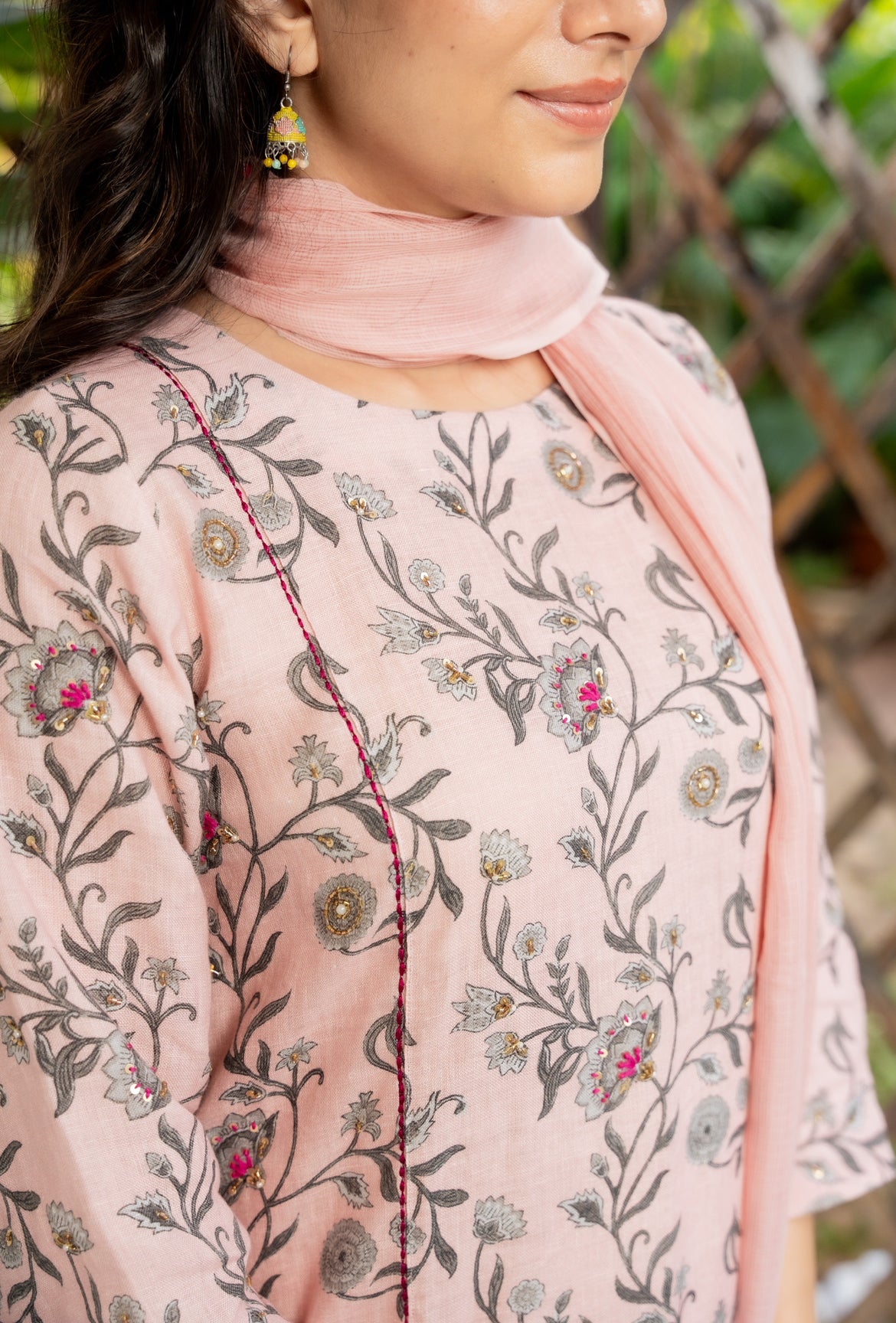 PINK ROSE LINEN SET