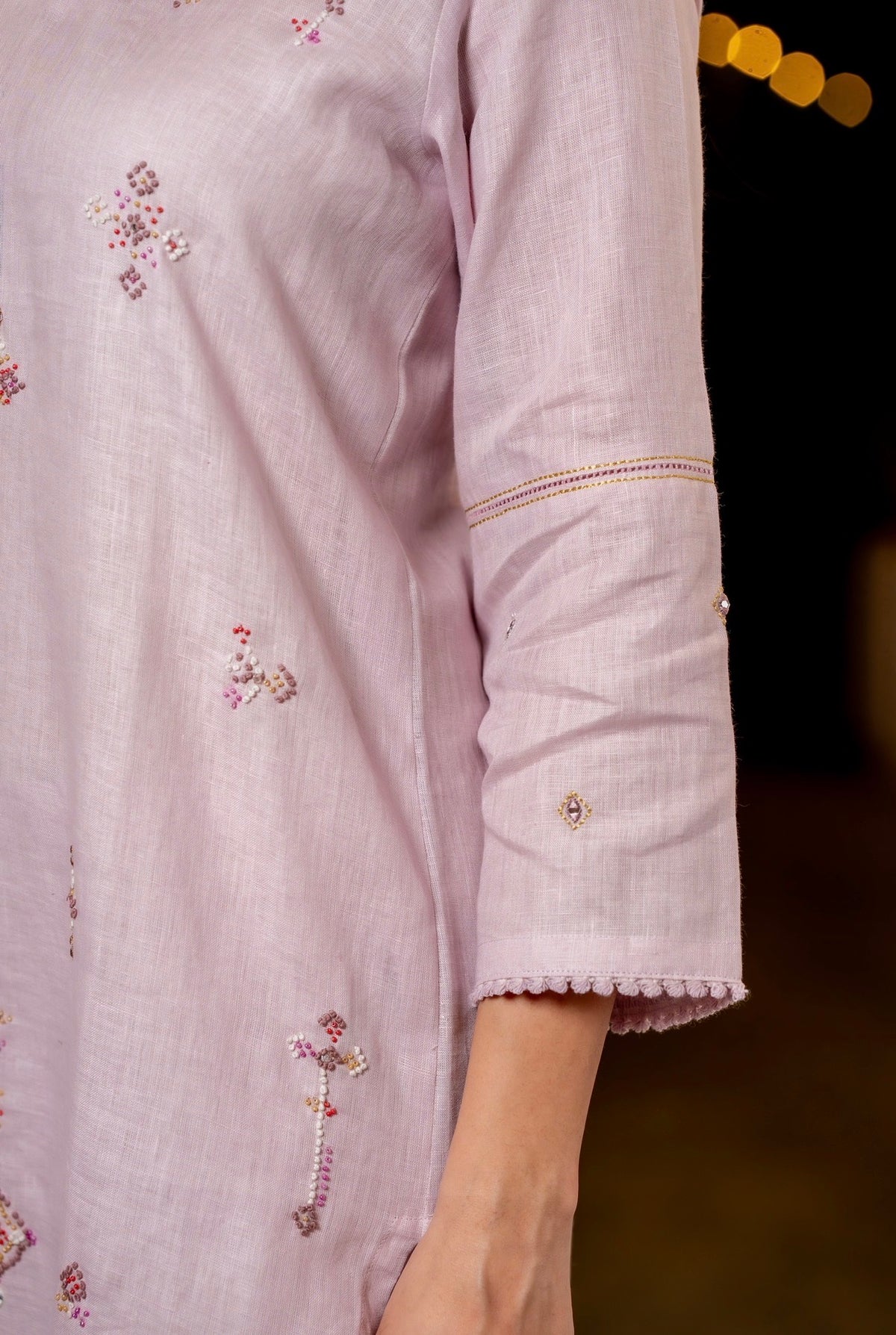 Glossy Lilac Linen Set