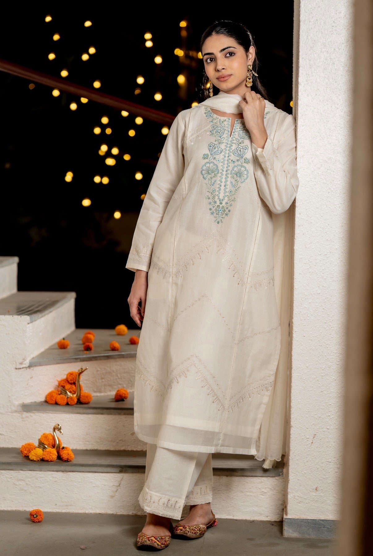 Seashell Chanderi Silk Set