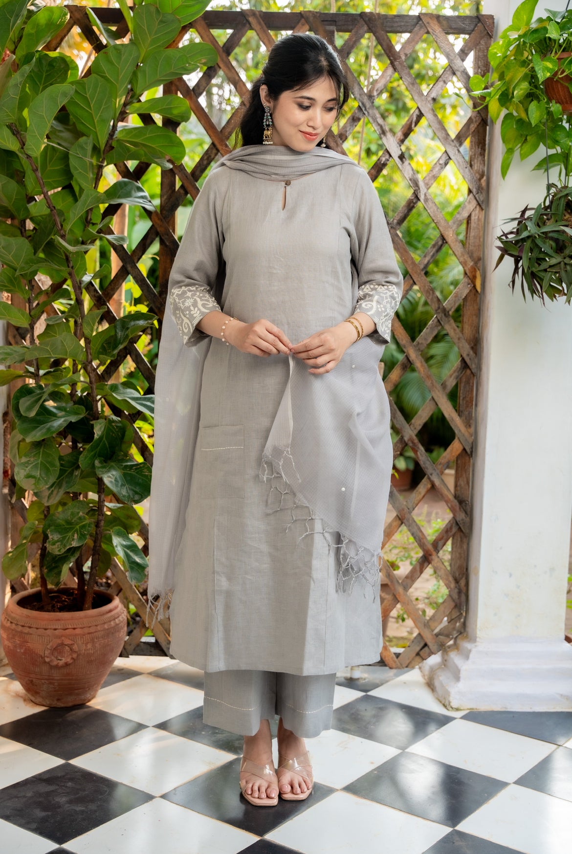 SEAL GREY LINEN SET