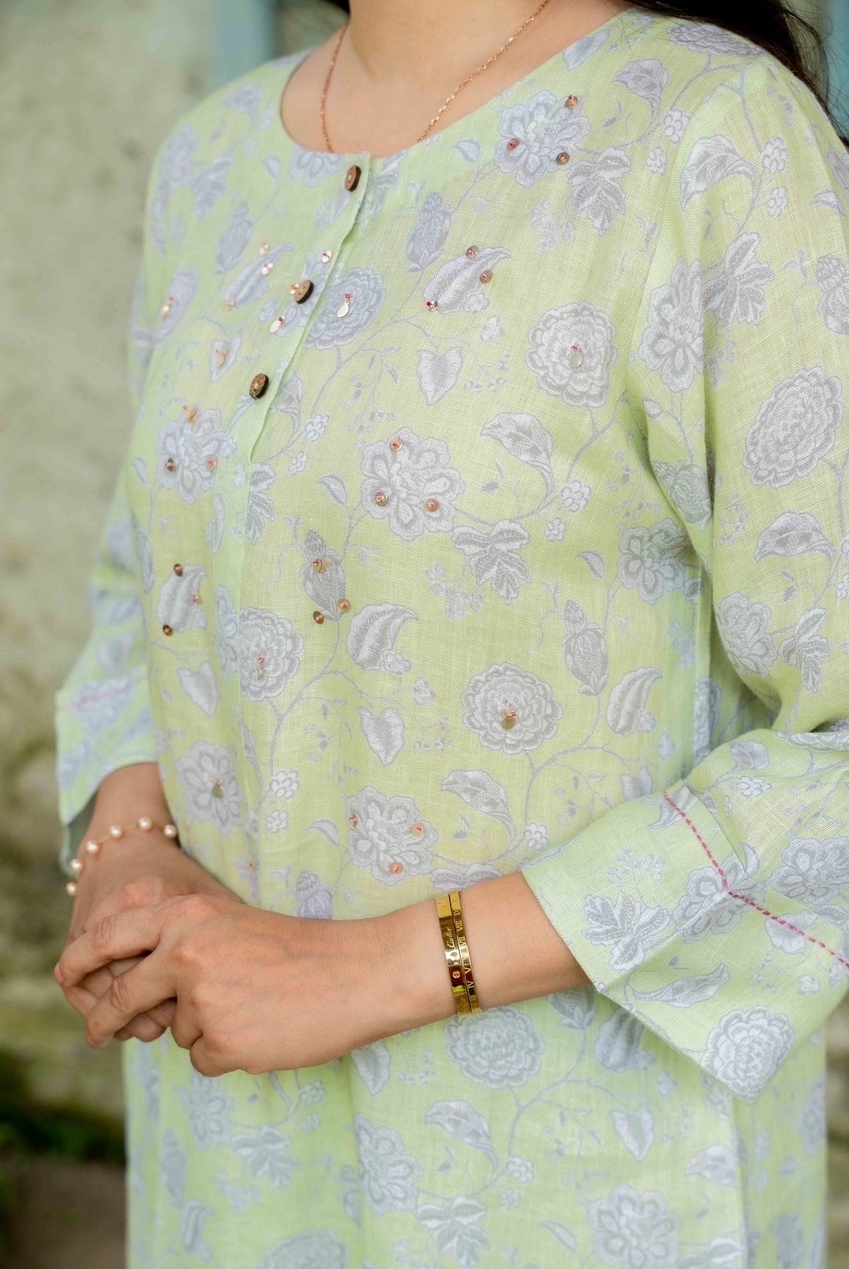 Seaform Green Linen Pair
