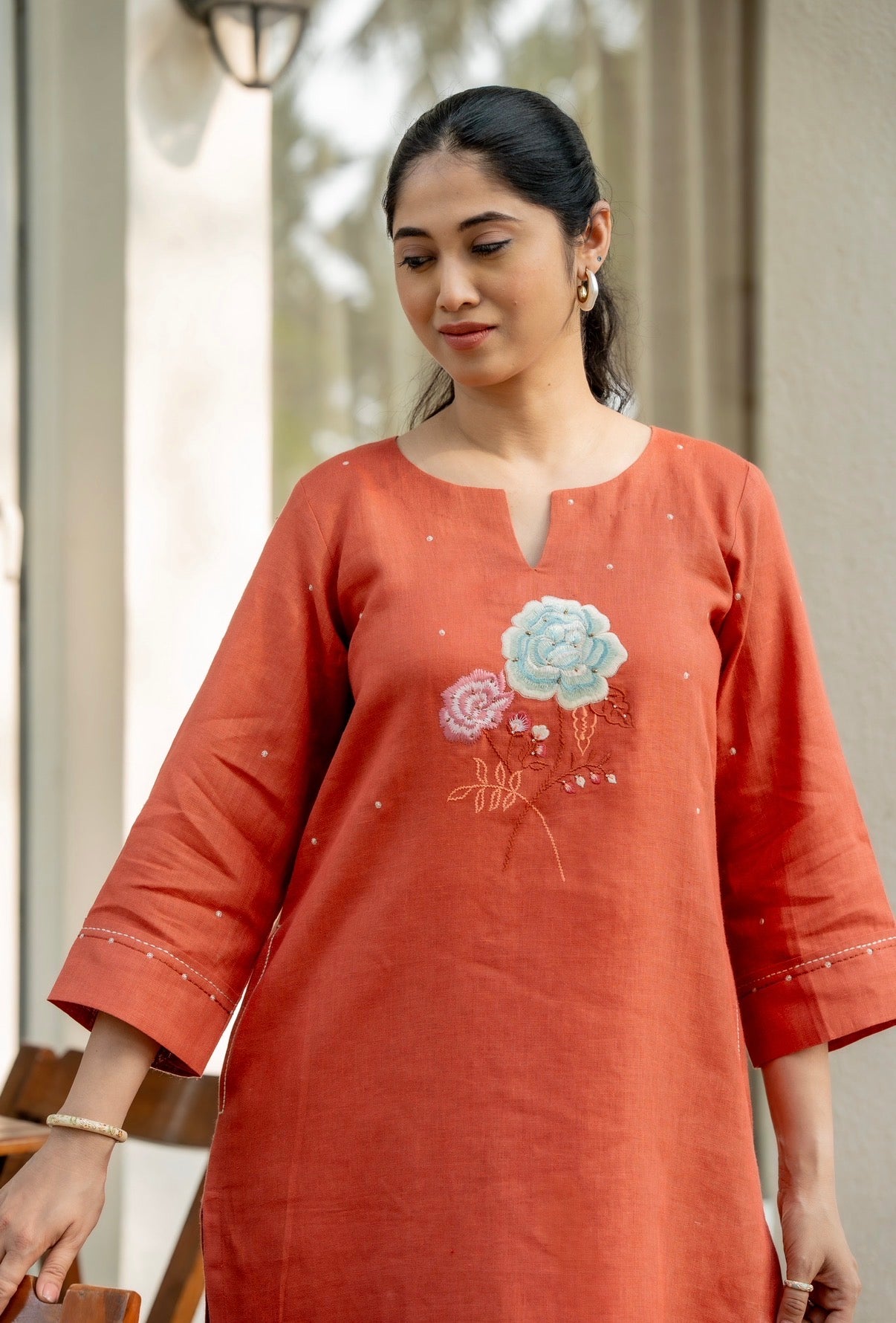 Burnt Orange Linen Pair