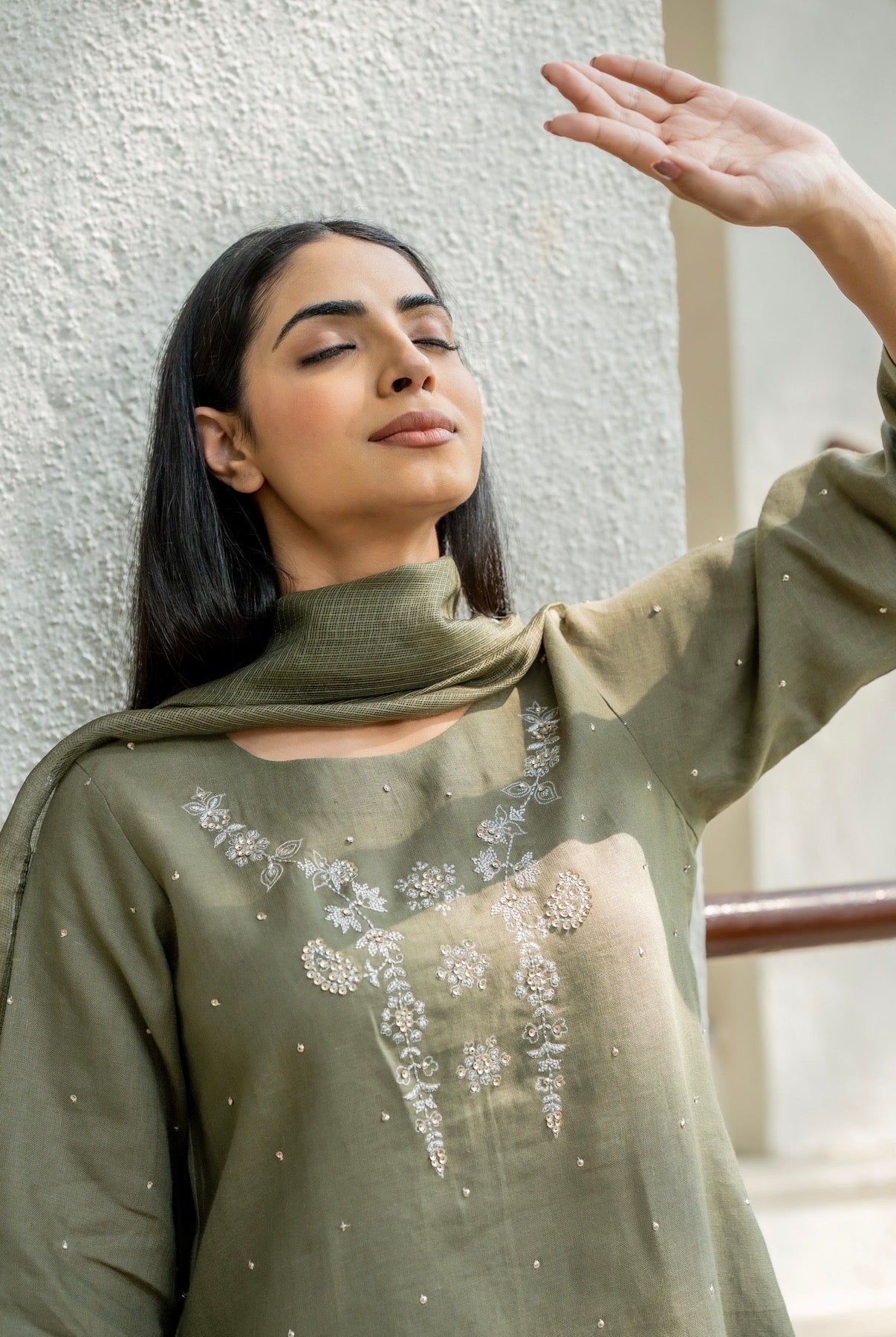 Olive Green Linen Set