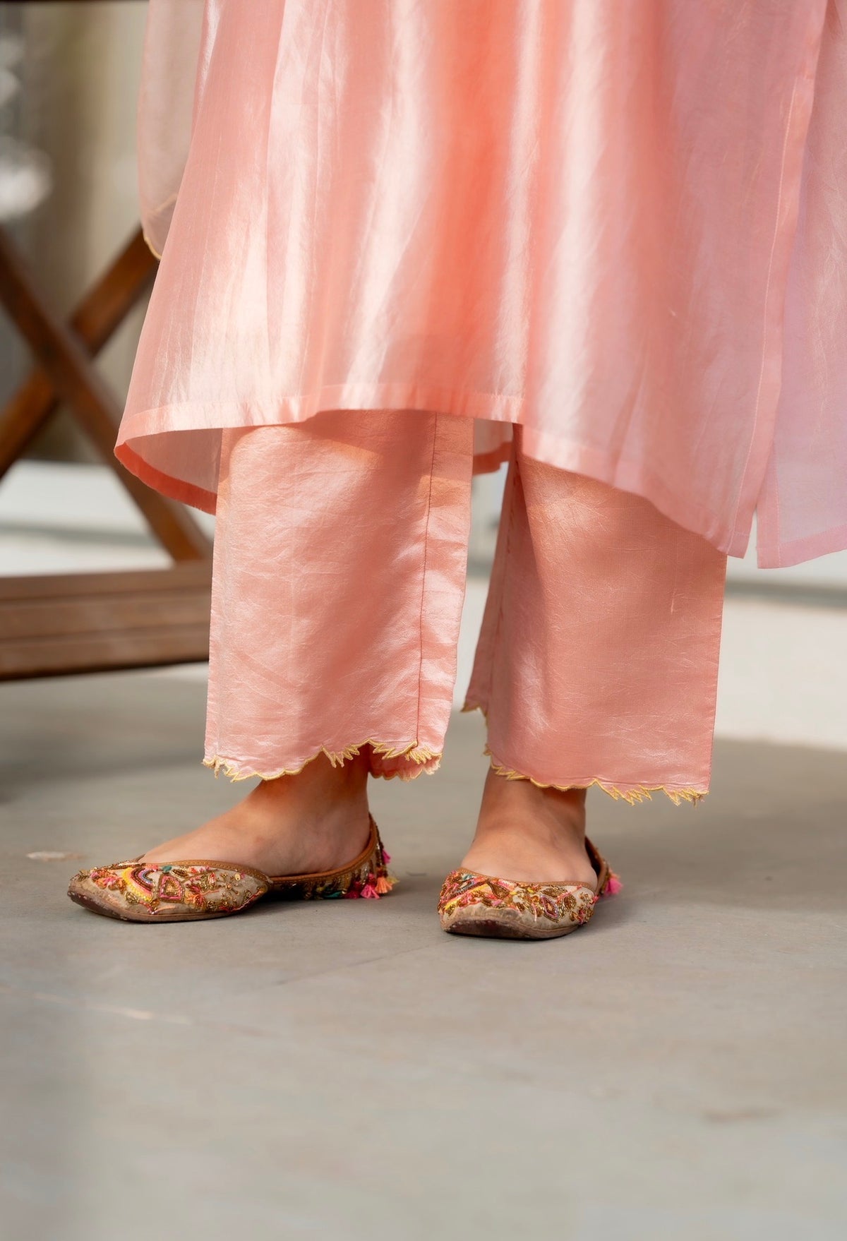 Misty Rose Pink Kora Silk Set