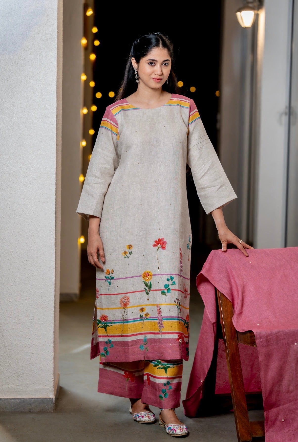 Natural Smoke Linen Set