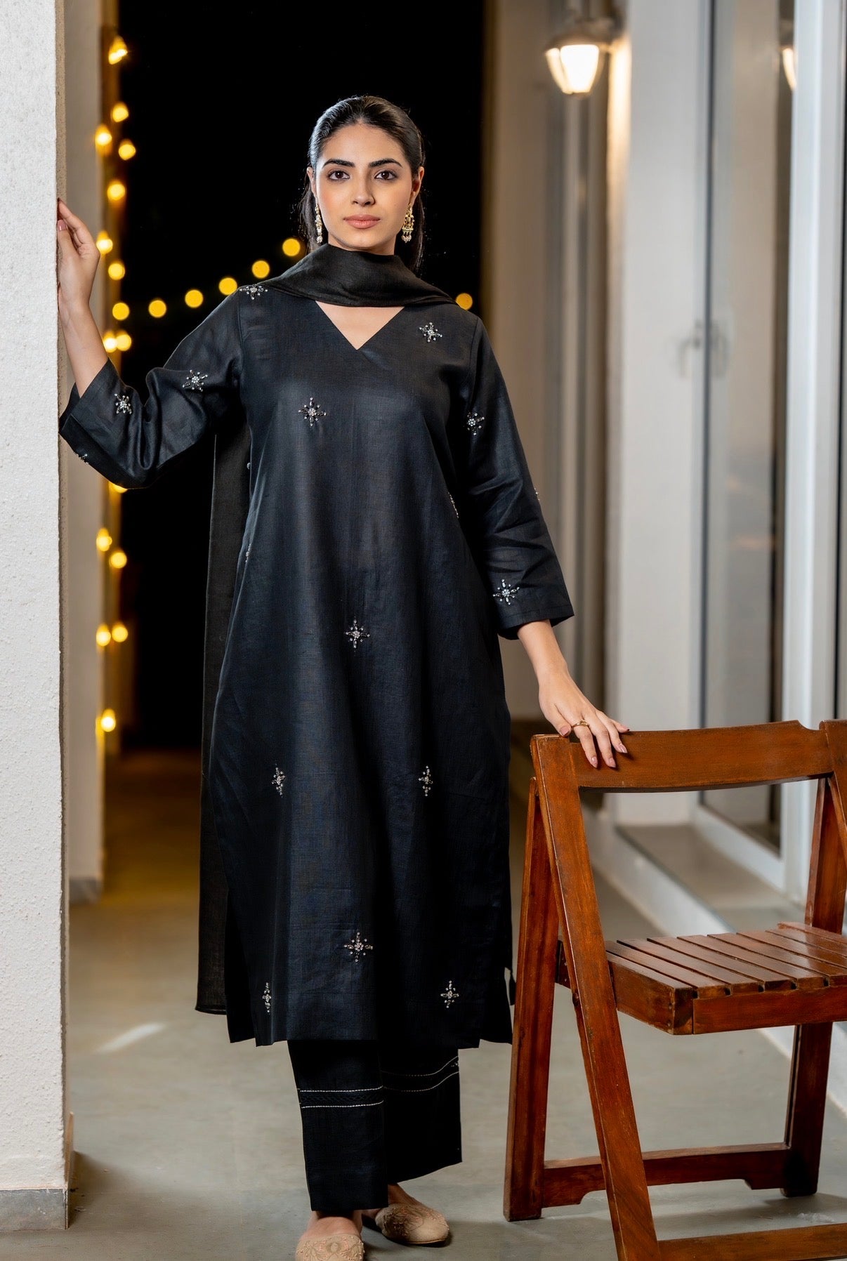 Classic Black Linen Set