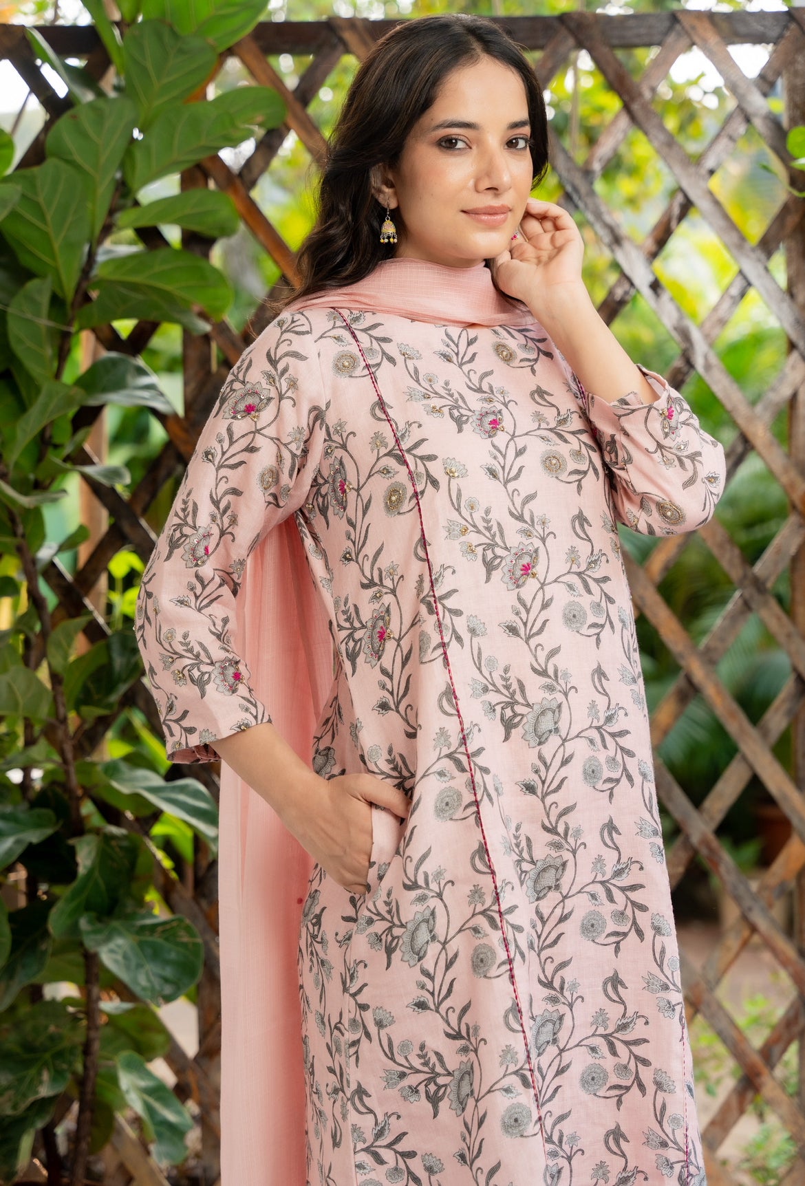 PINK ROSE LINEN SET