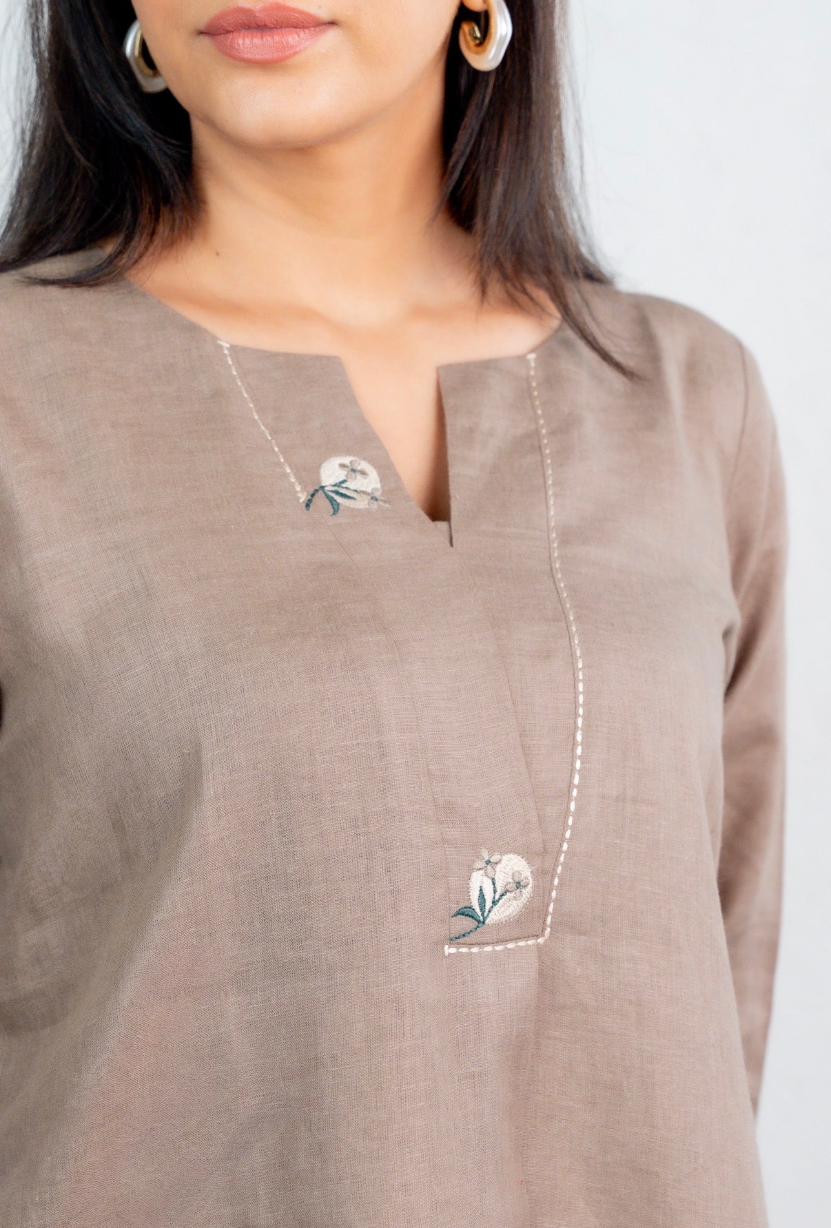 Taupe-Green Linen Pair