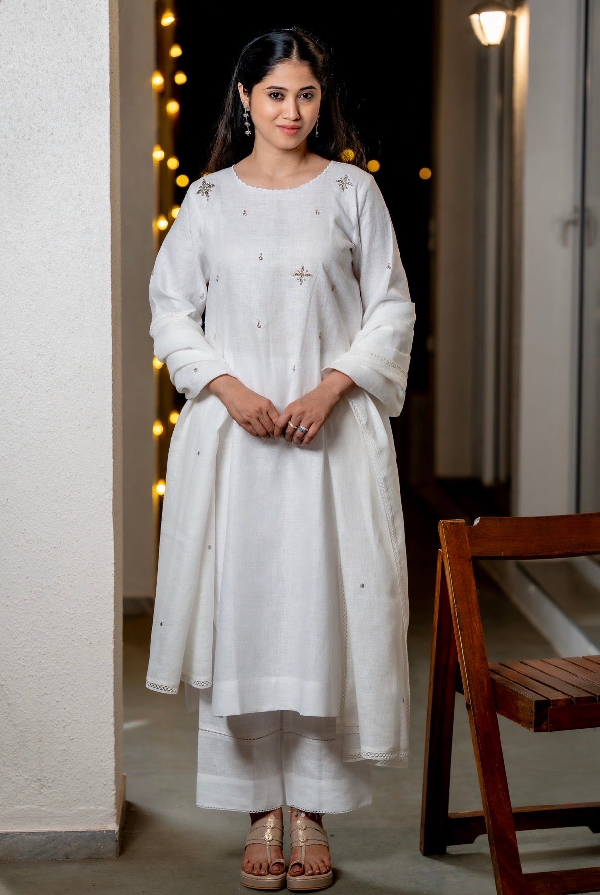 Coconut White Linen Set