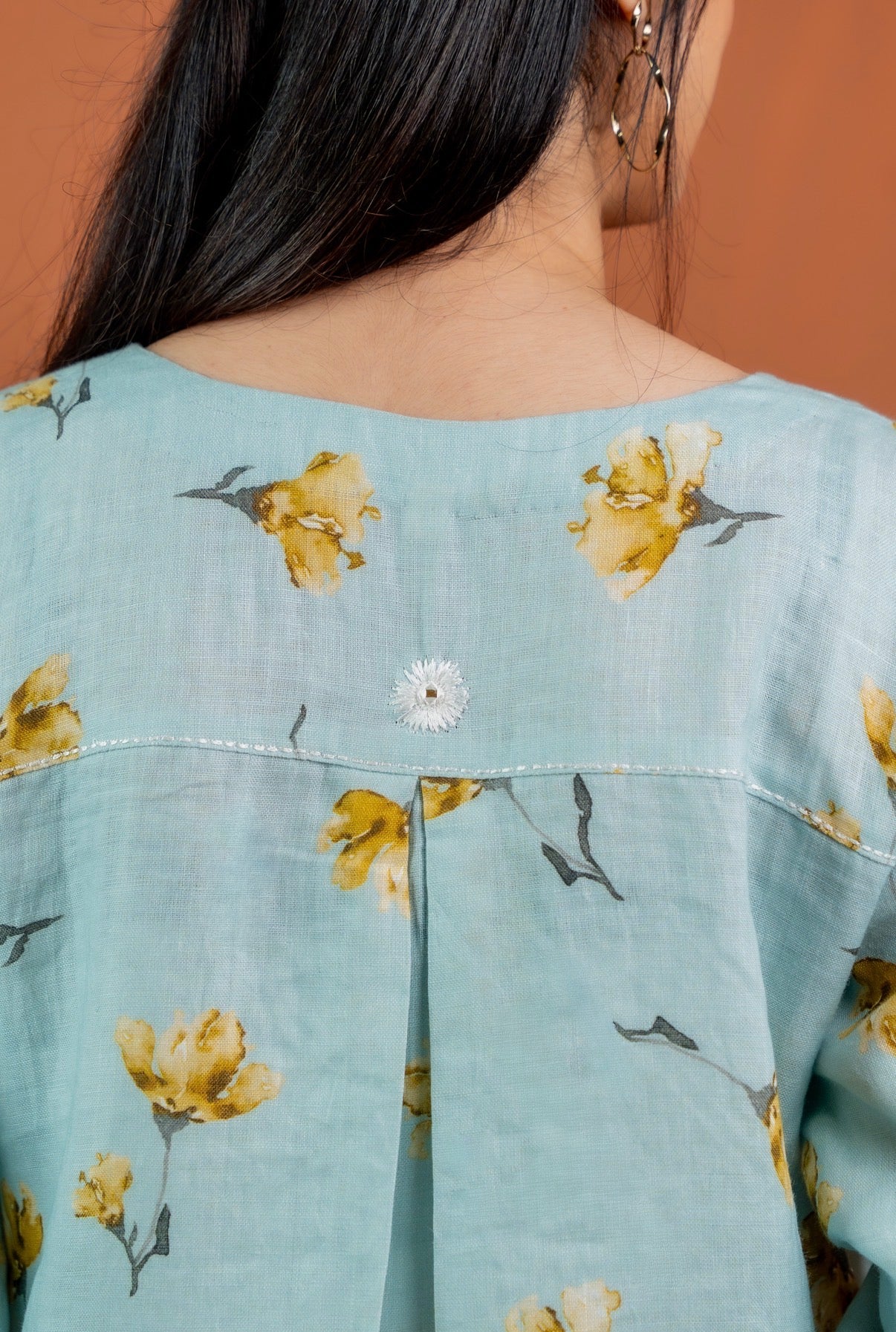 Teal Blue Linen Pair