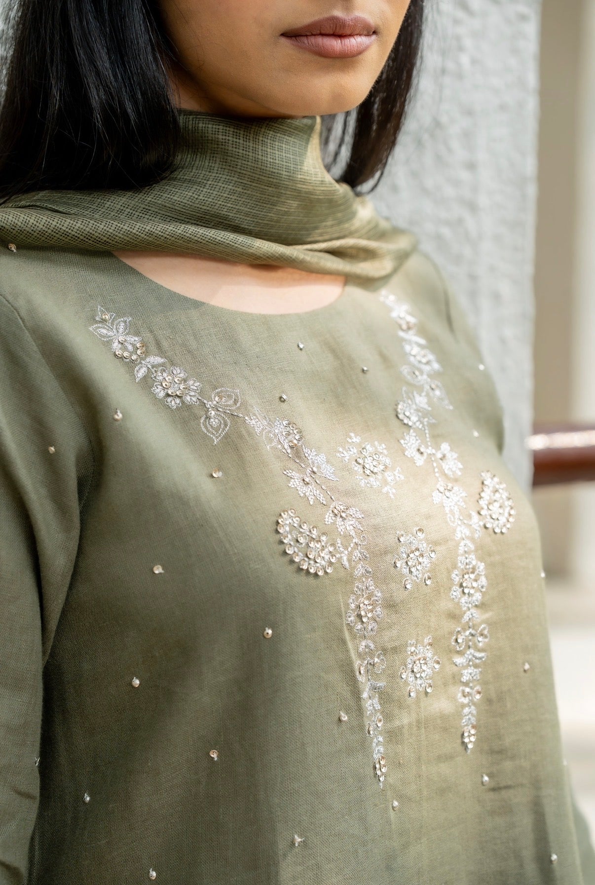 Olive Green Linen Set