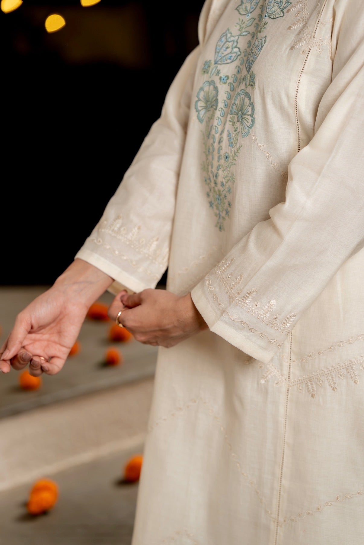 Seashell Chanderi Silk Set
