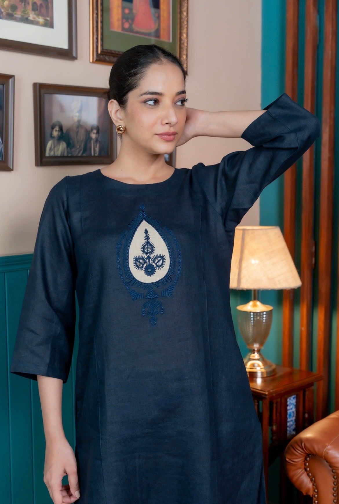 Midnight Blue Linen Pair