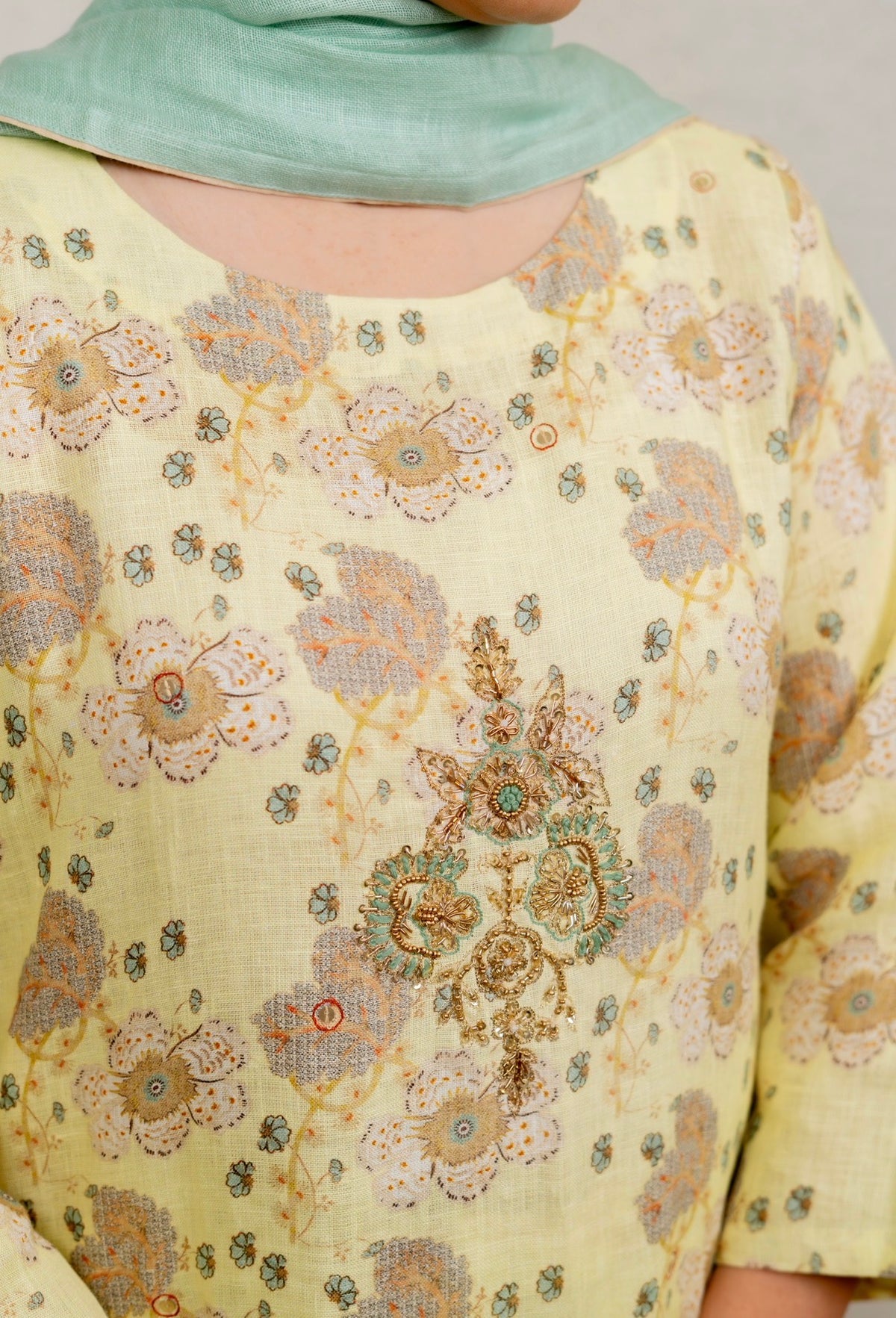 Pastel Yellow Linen Set