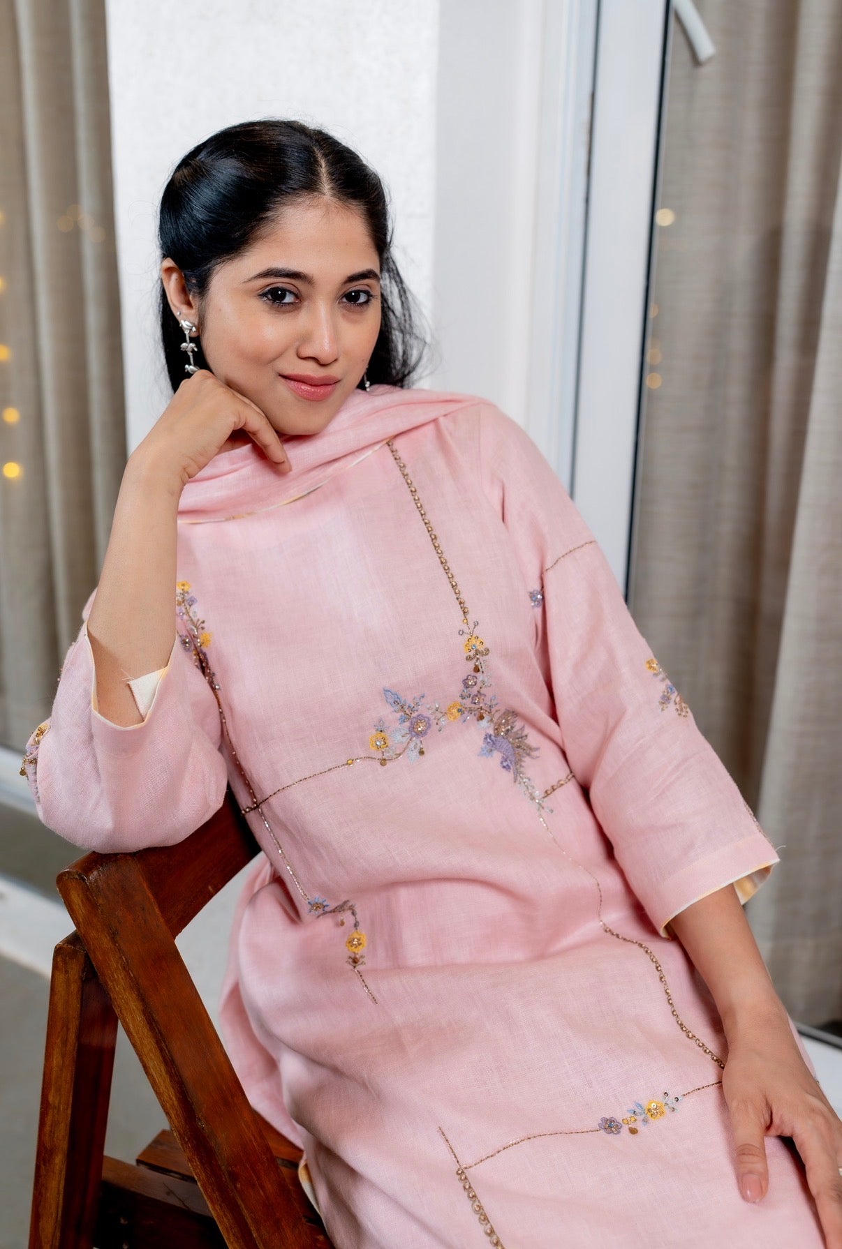 Pink Pearl Linen Set