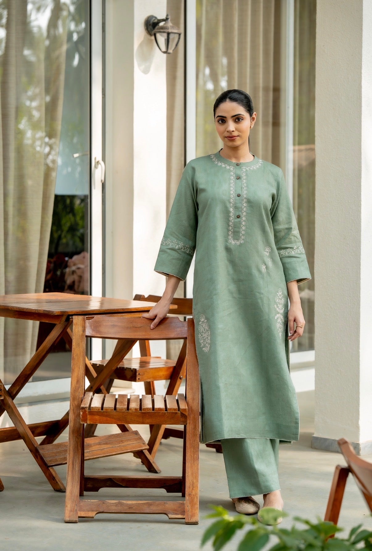 Sage Green Linen Pair