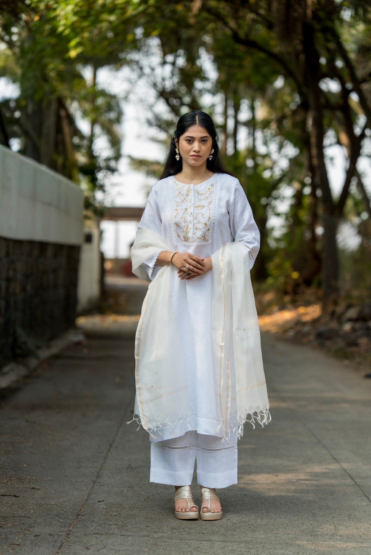 Pearl White Linen Set