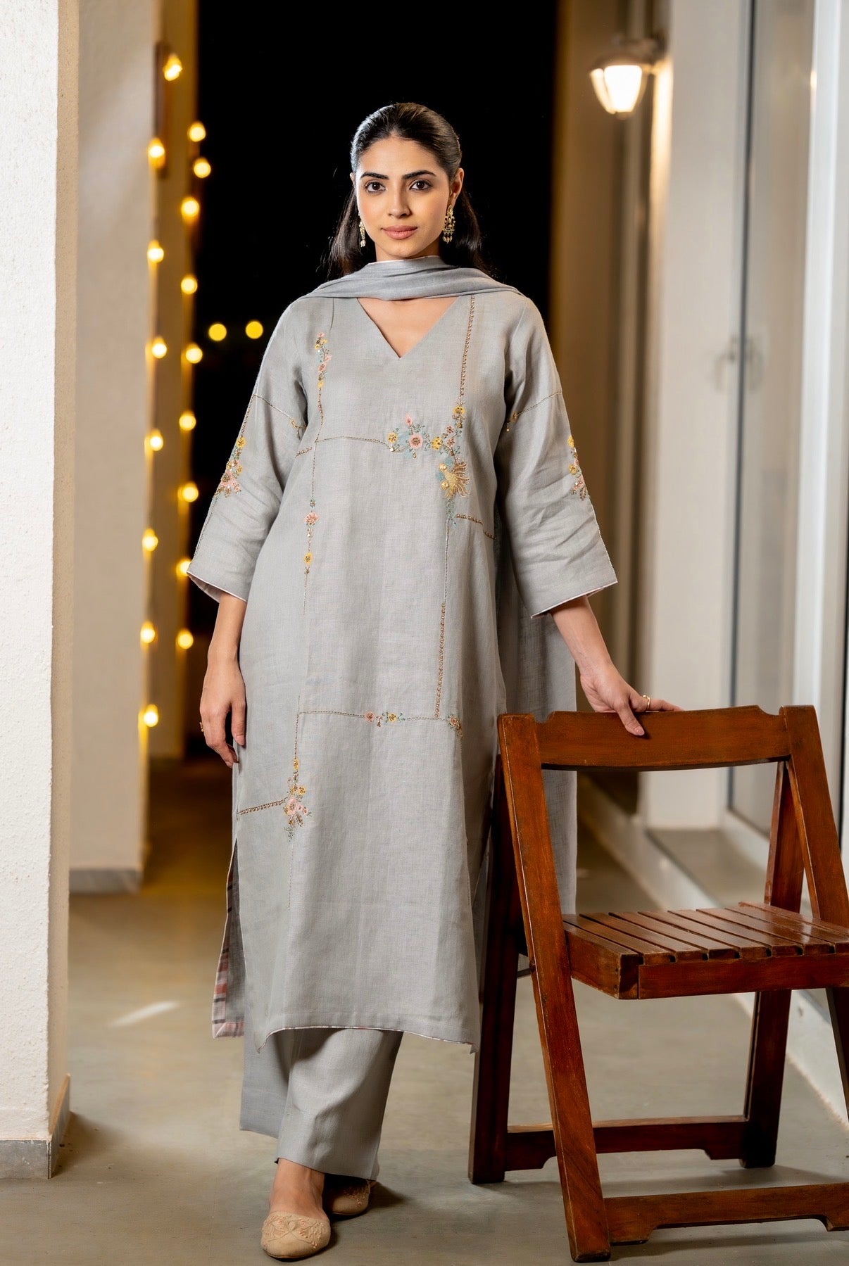 Platinum Grey Linen Set
